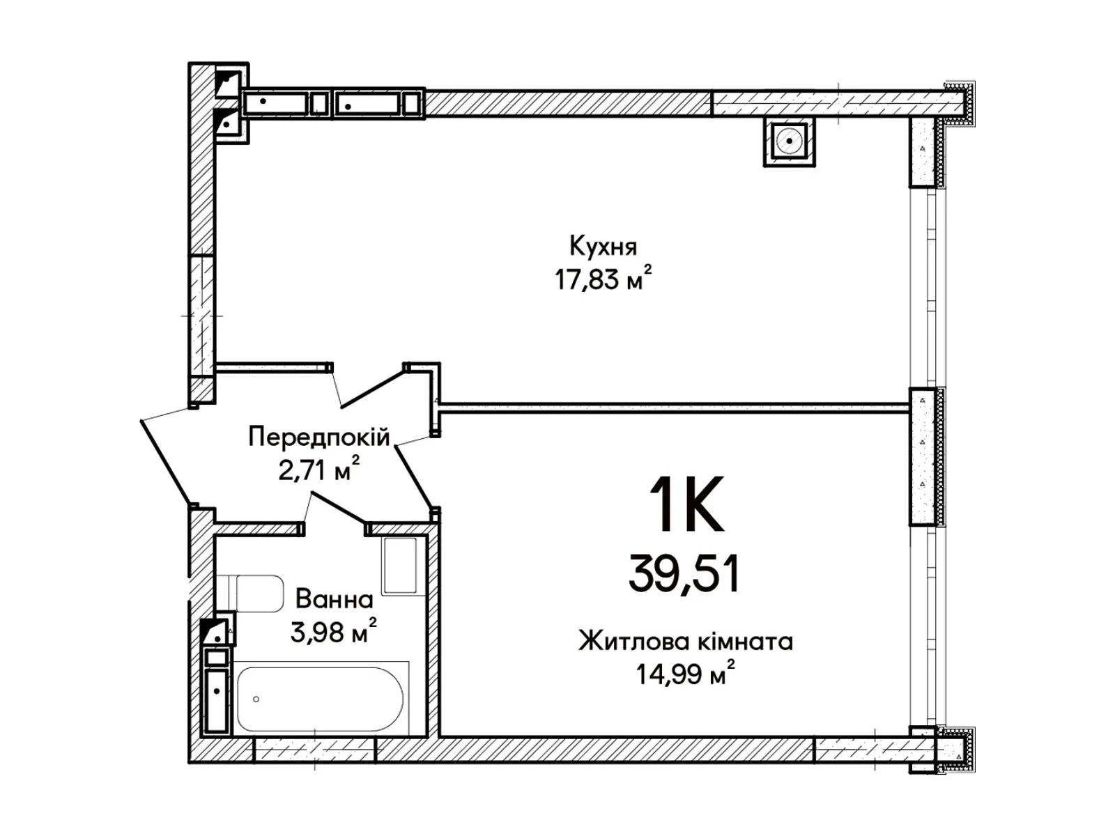 Продається 1-кімнатна квартира 40 кв. м у Ірпені, вул. Ольги Кобилянської(Достоєвського) - фото 1