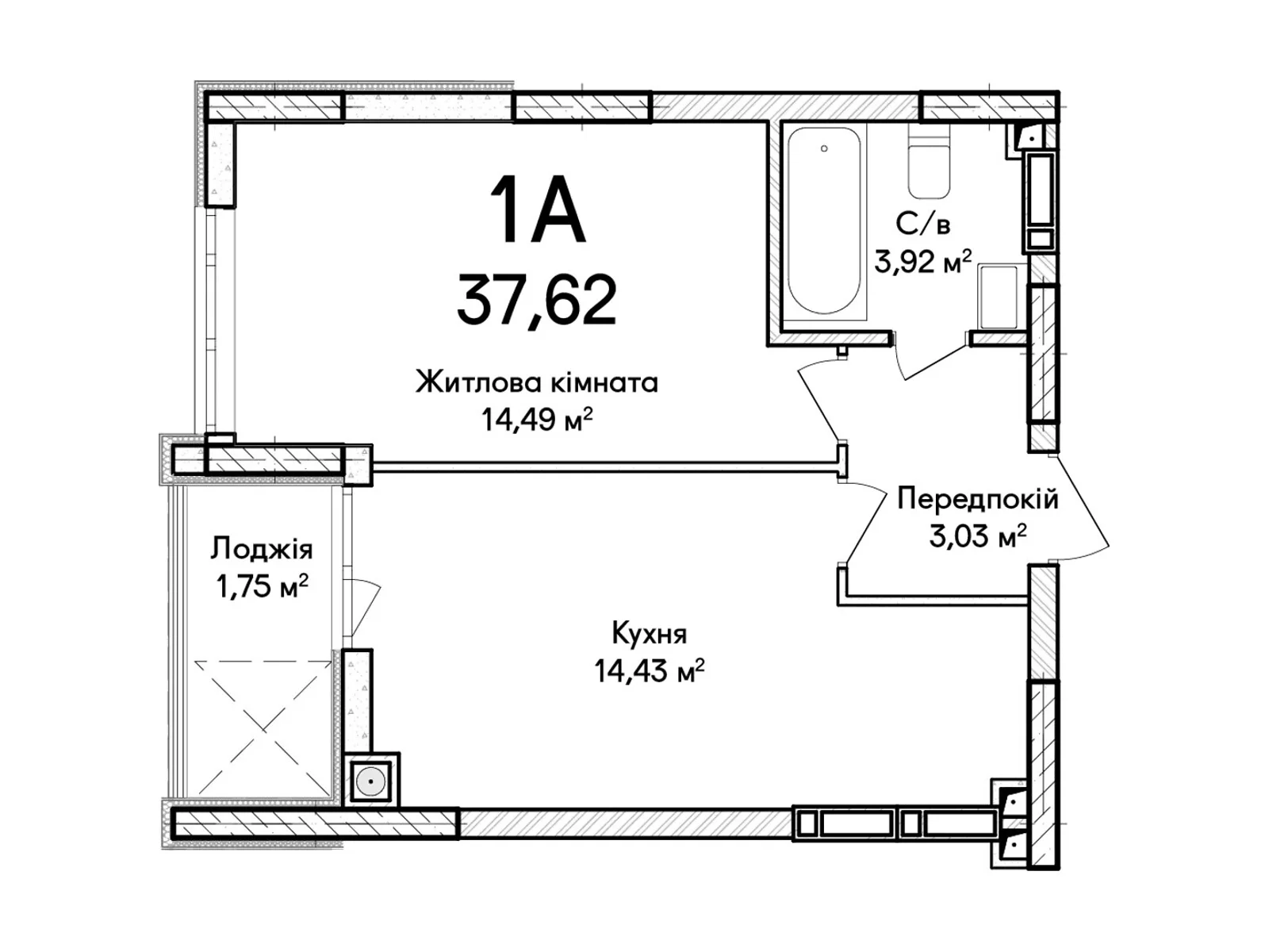 Продається 1-кімнатна квартира 38 кв. м у Ірпені, вул. Ольги Кобилянської(Достоєвського) - фото 1