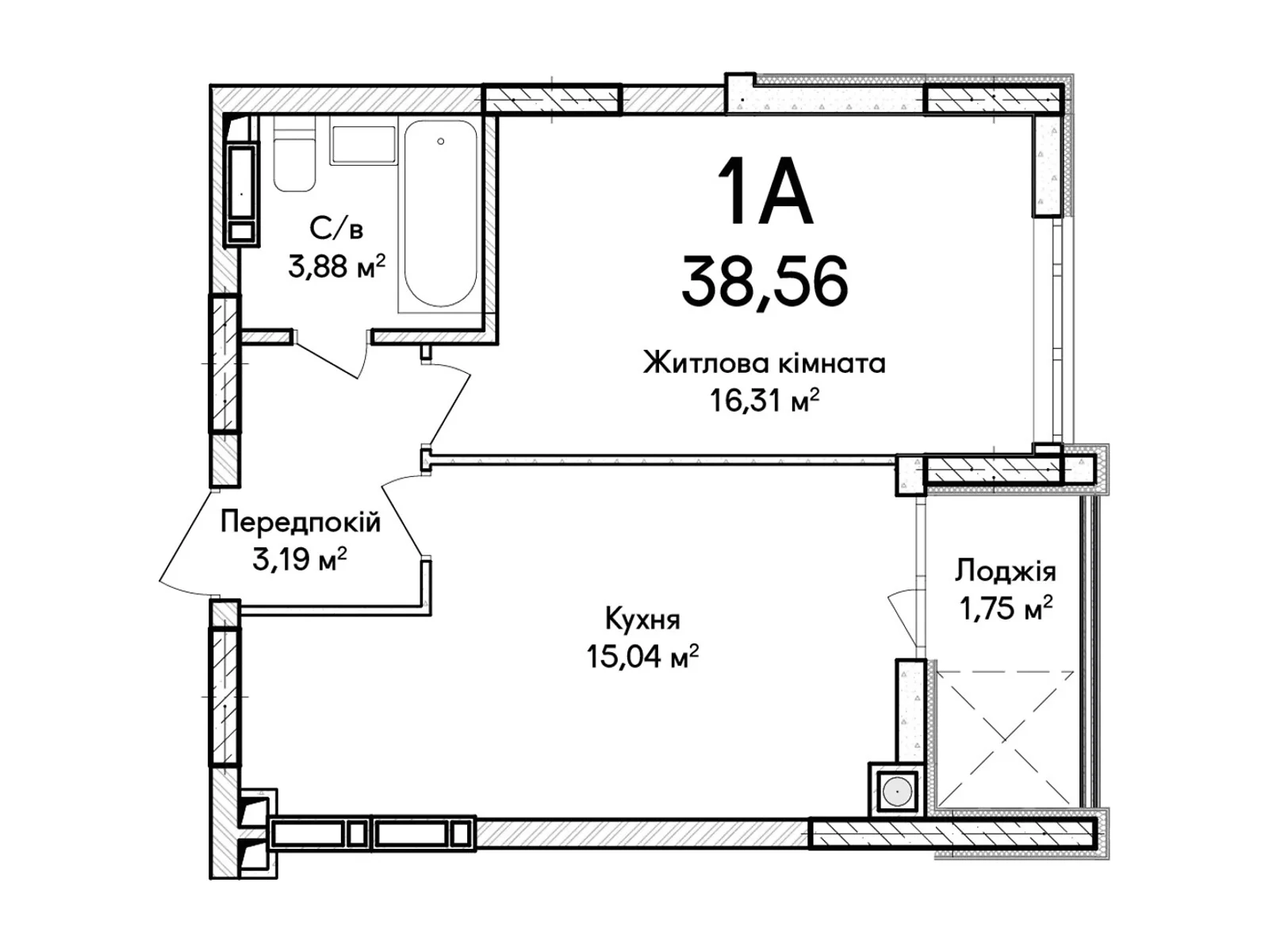 Продается 1-комнатная квартира 39 кв. м в Ирпене, ул. Ольги Кобылянской(Достоевского) - фото 1