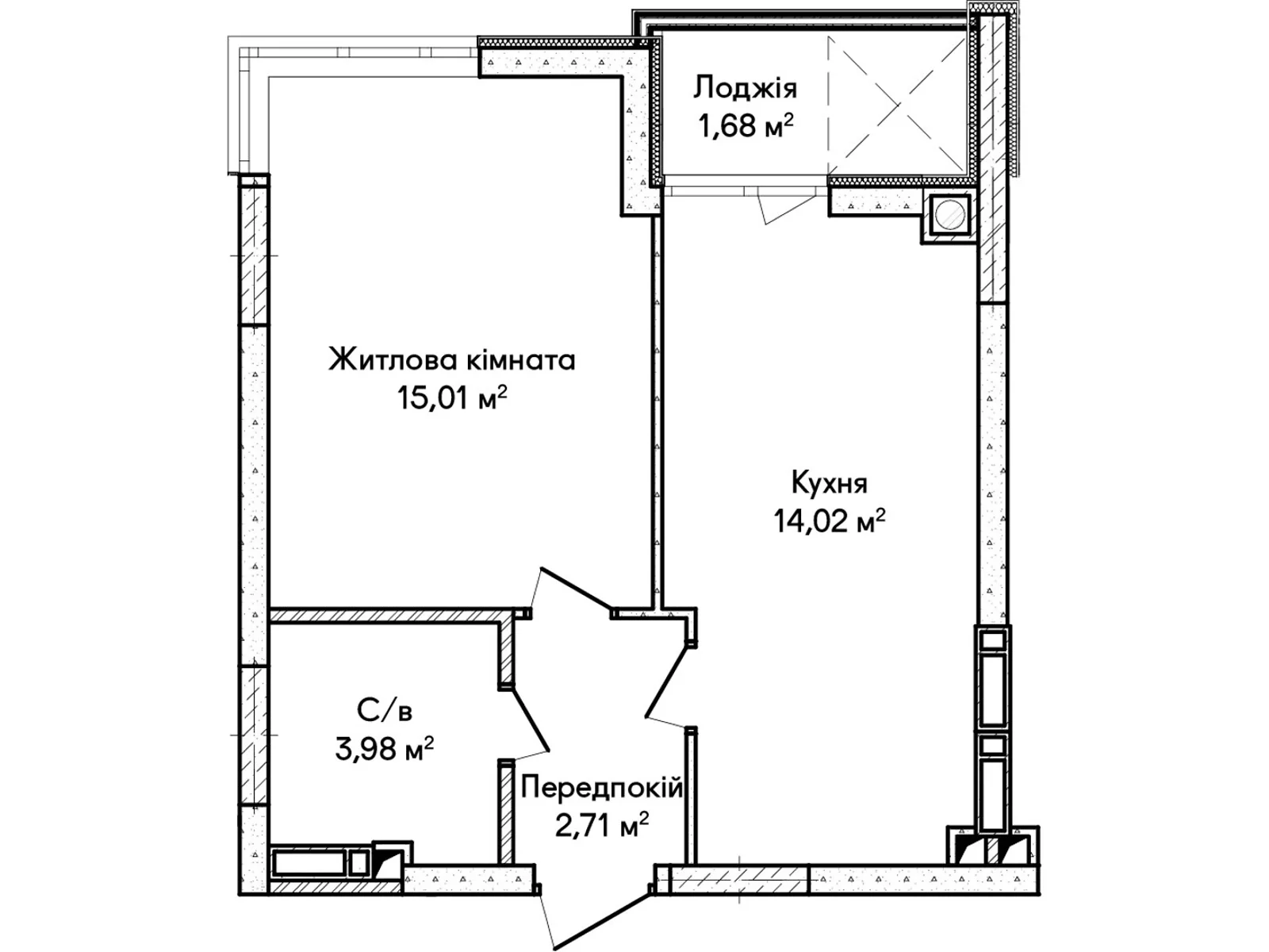 Продается 1-комнатная квартира 38 кв. м в Ирпене, ул. Ольги Кобылянской(Достоевского) - фото 1