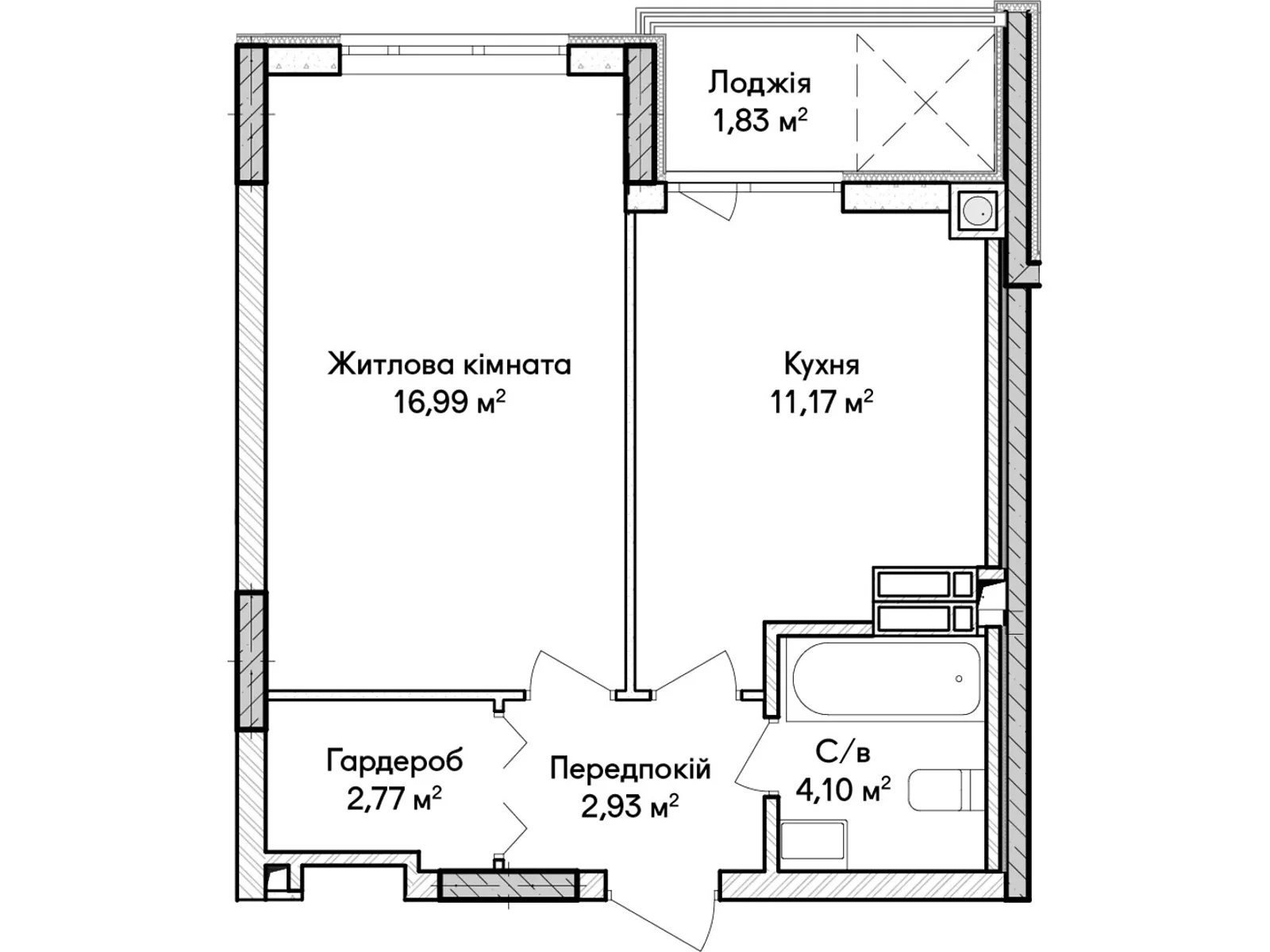 Продається 1-кімнатна квартира 40 кв. м у Ірпені, вул. Ольги Кобилянської(Достоєвського) - фото 1