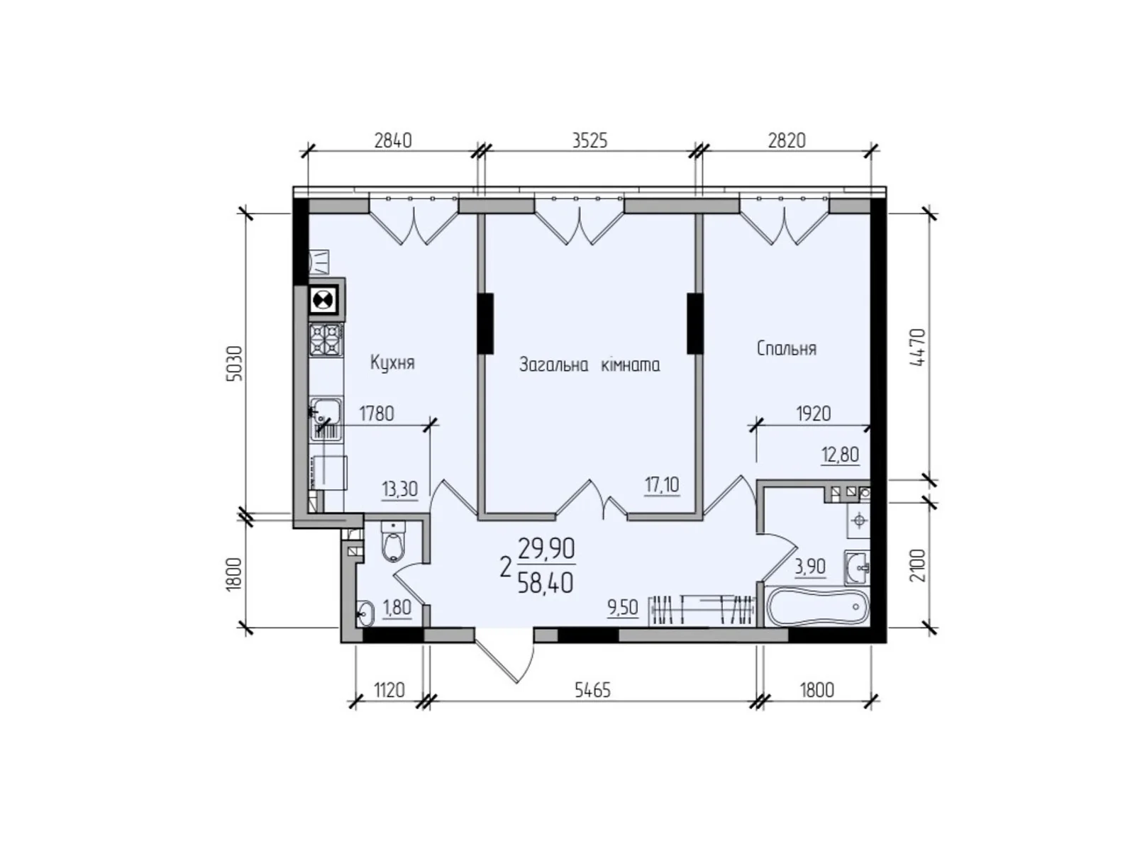 Продается 2-комнатная квартира 58.4 кв. м в Черновцах, ул. Русская, 229Б - фото 1
