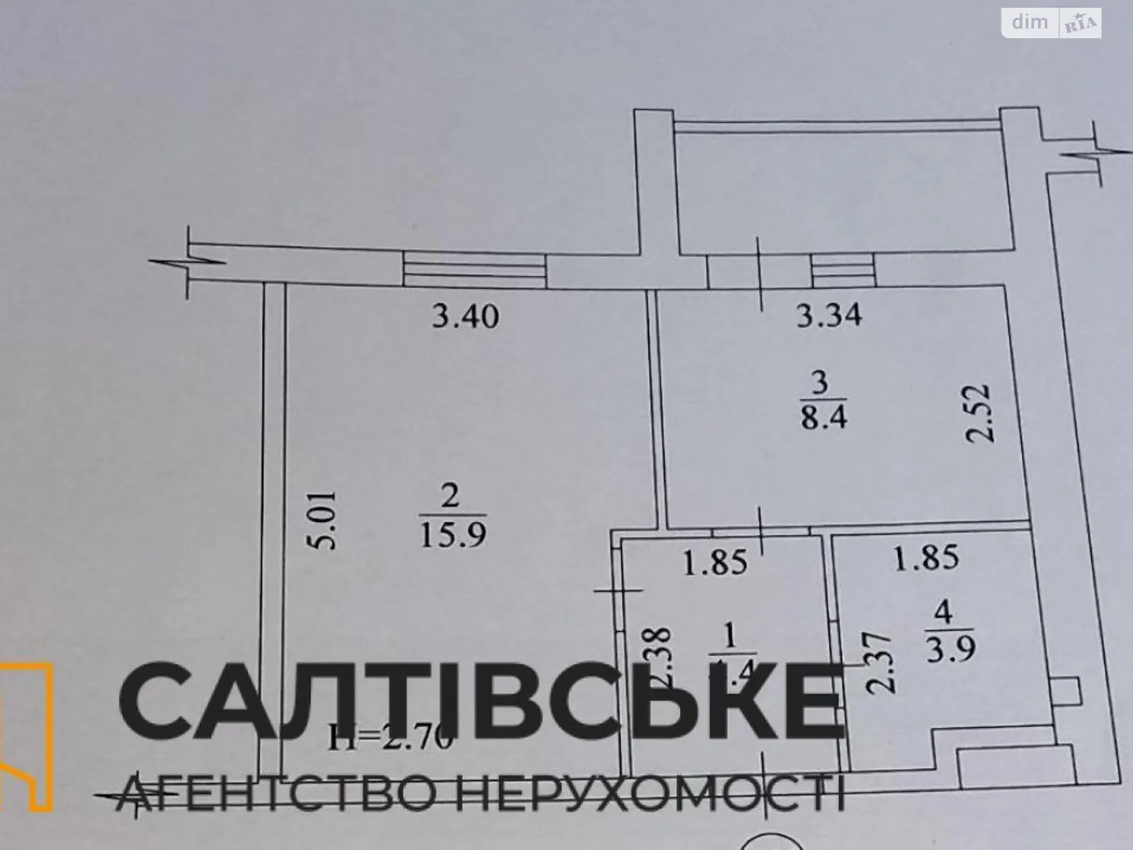 Продается 1-комнатная квартира 34.4 кв. м в Харькове, ул. Академика Барабашова, 12А - фото 1