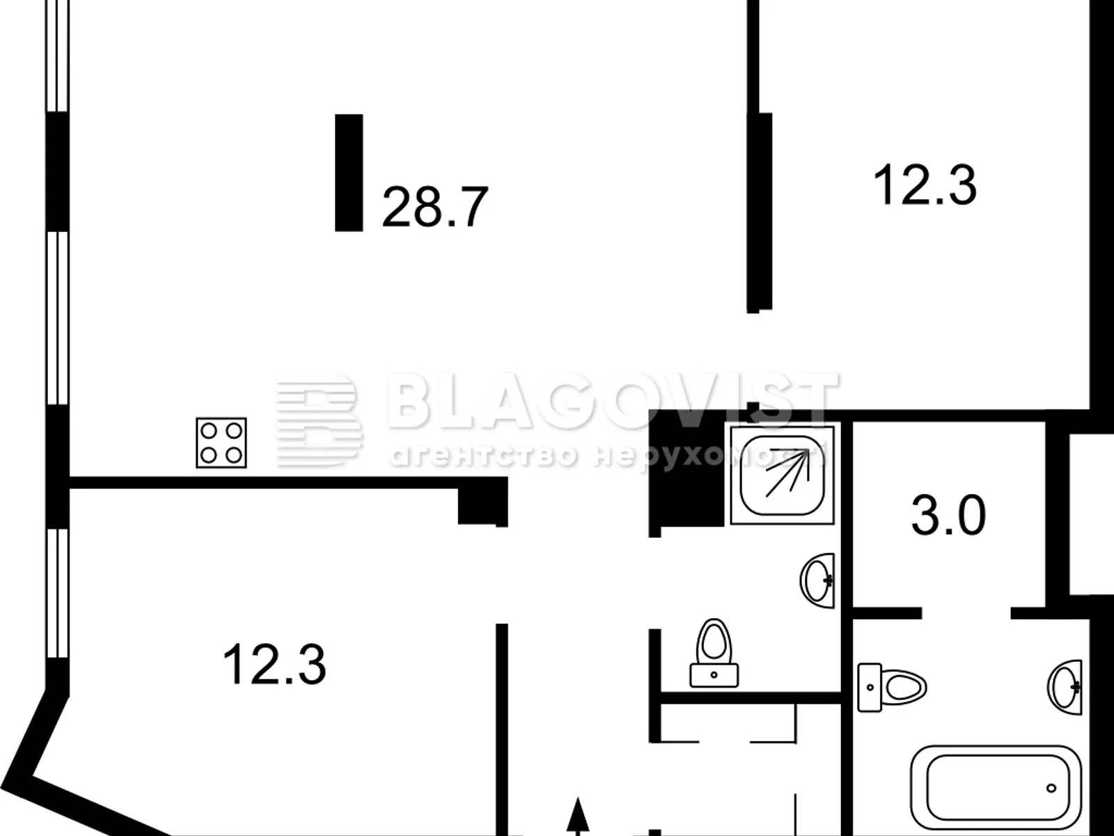 Продается 3-комнатная квартира 73 кв. м в Киеве, просп. Голосеевский(40-летия Октября), 78/2 - фото 1
