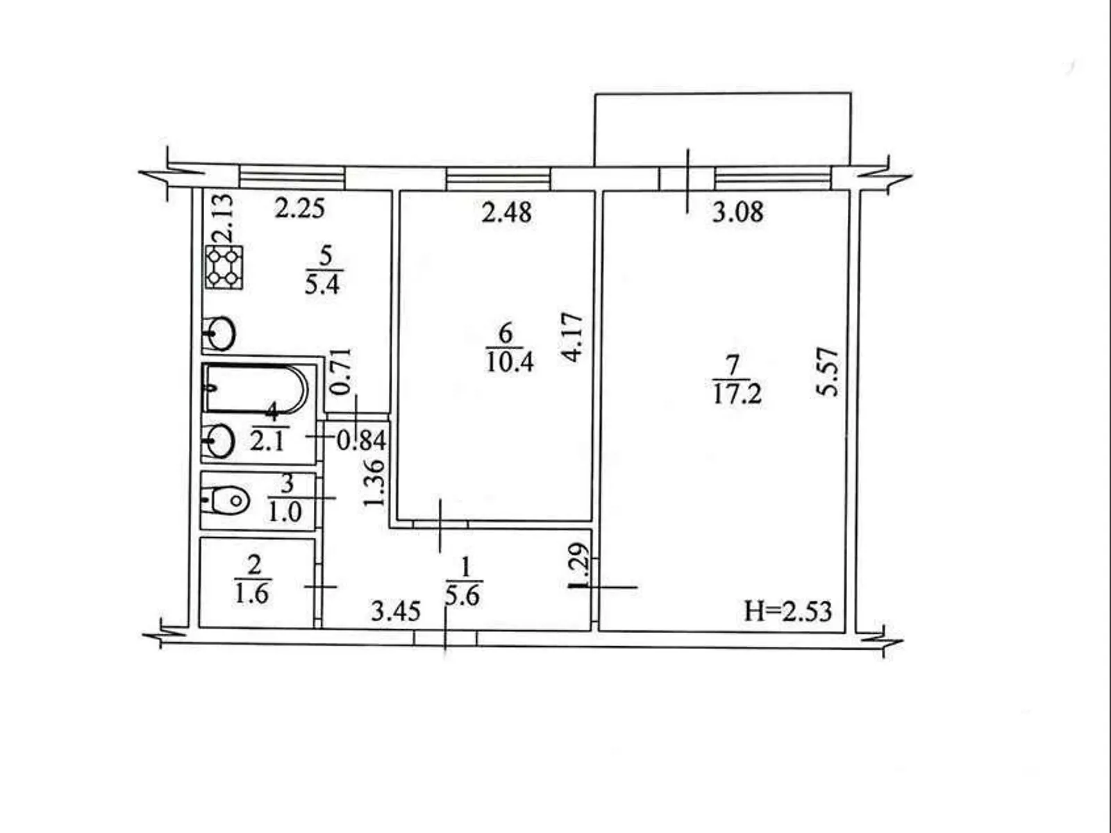 Продается 2-комнатная квартира 45 кв. м в Харькове, ул. Каденюка(Танкопия), 14 - фото 1