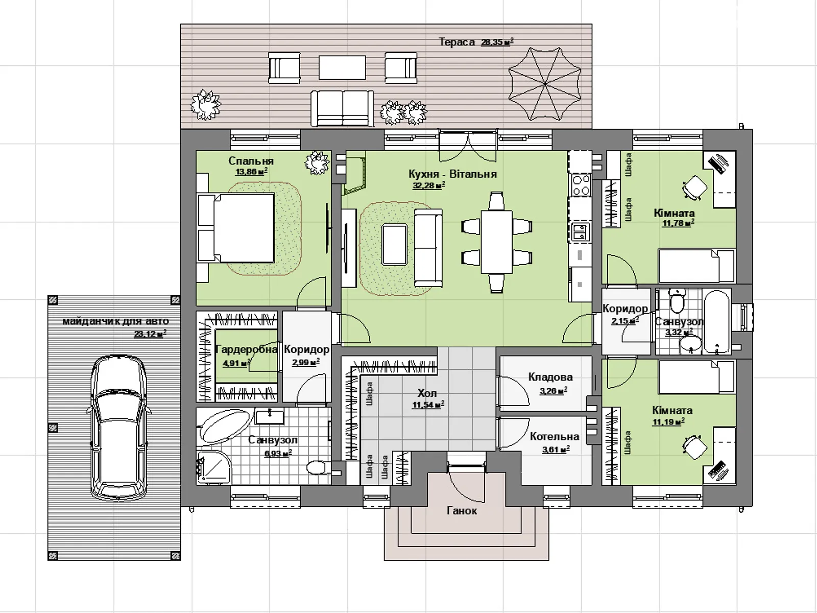 Продается одноэтажный дом 140 кв. м с террасой, цена: 78000 $ - фото 1