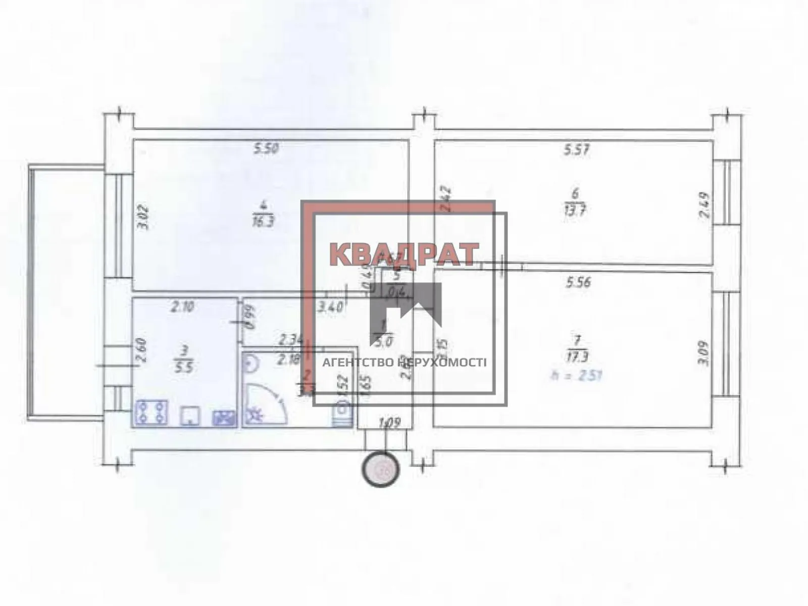 Продается 3-комнатная квартира 67 кв. м в Полтаве, ул. Зеньковская - фото 1