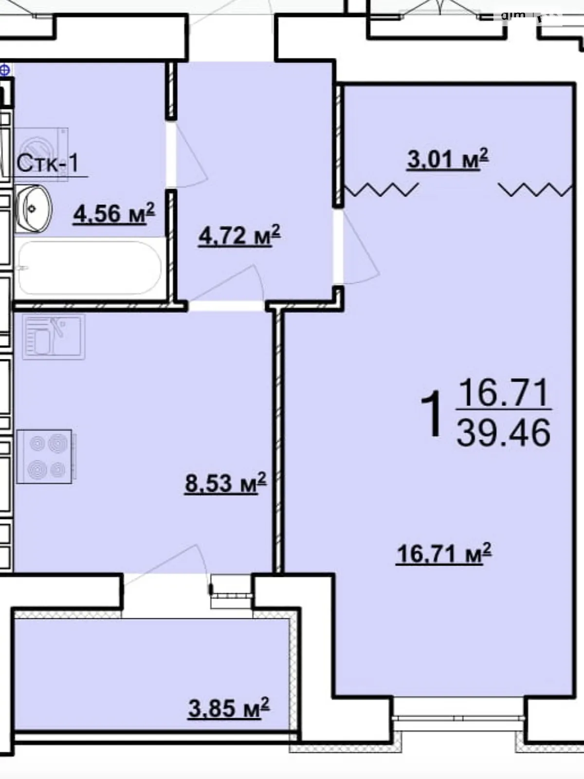 Продается 1-комнатная квартира 39 кв. м в Харькове, ул. Мира, 43 - фото 1