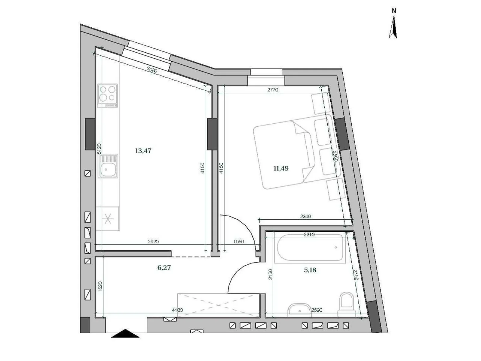 Продается 1-комнатная квартира 36.41 кв. м в Львове - фото 1
