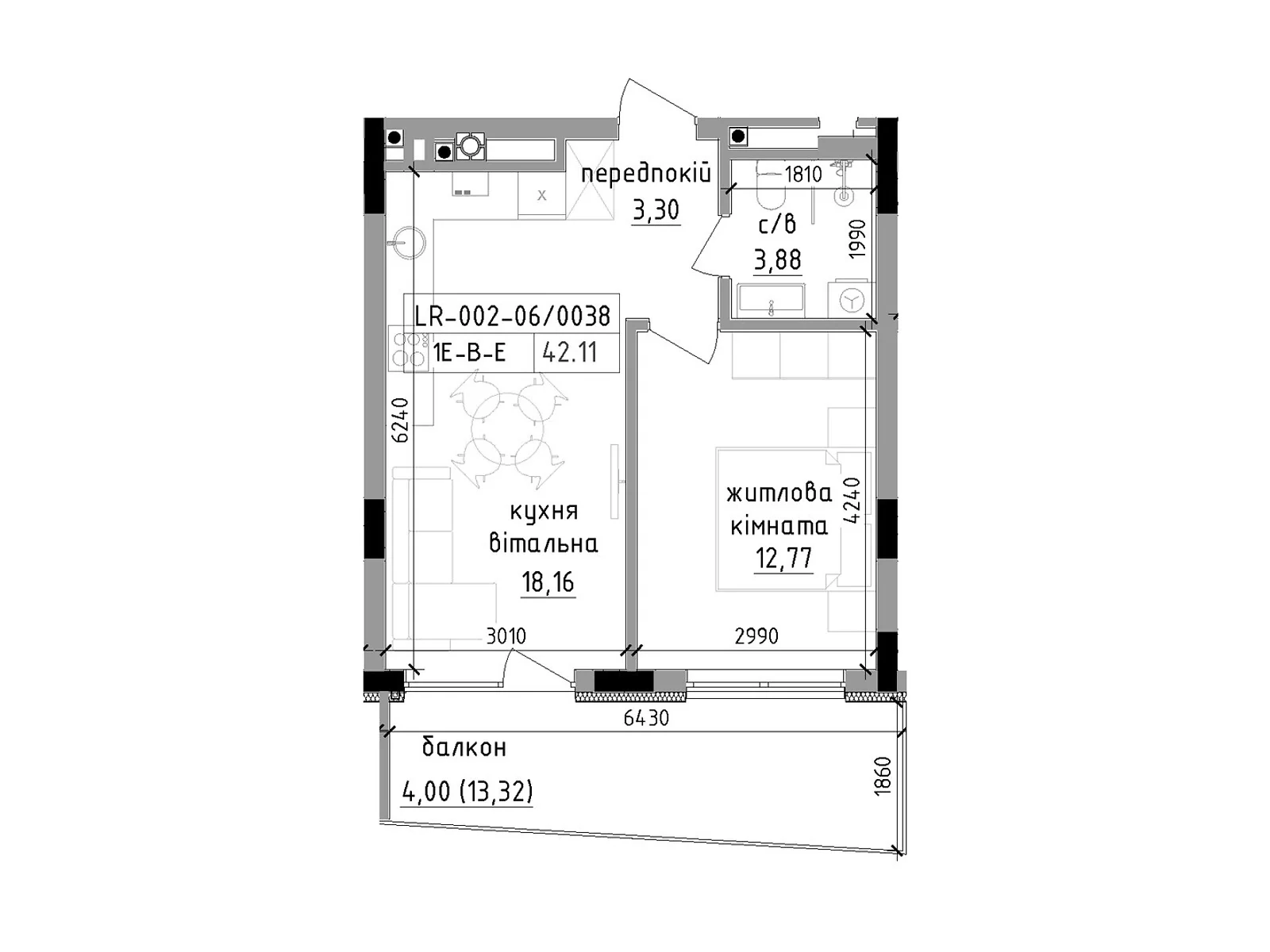 Продается 1-комнатная квартира 51.43 кв. м в Ужгороде - фото 1