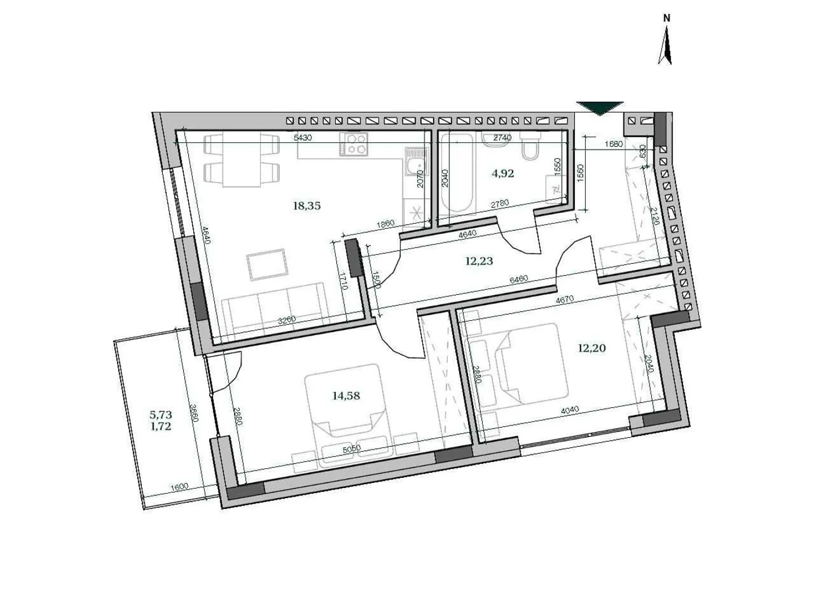 Продается 2-комнатная квартира 64 кв. м в Львове - фото 1