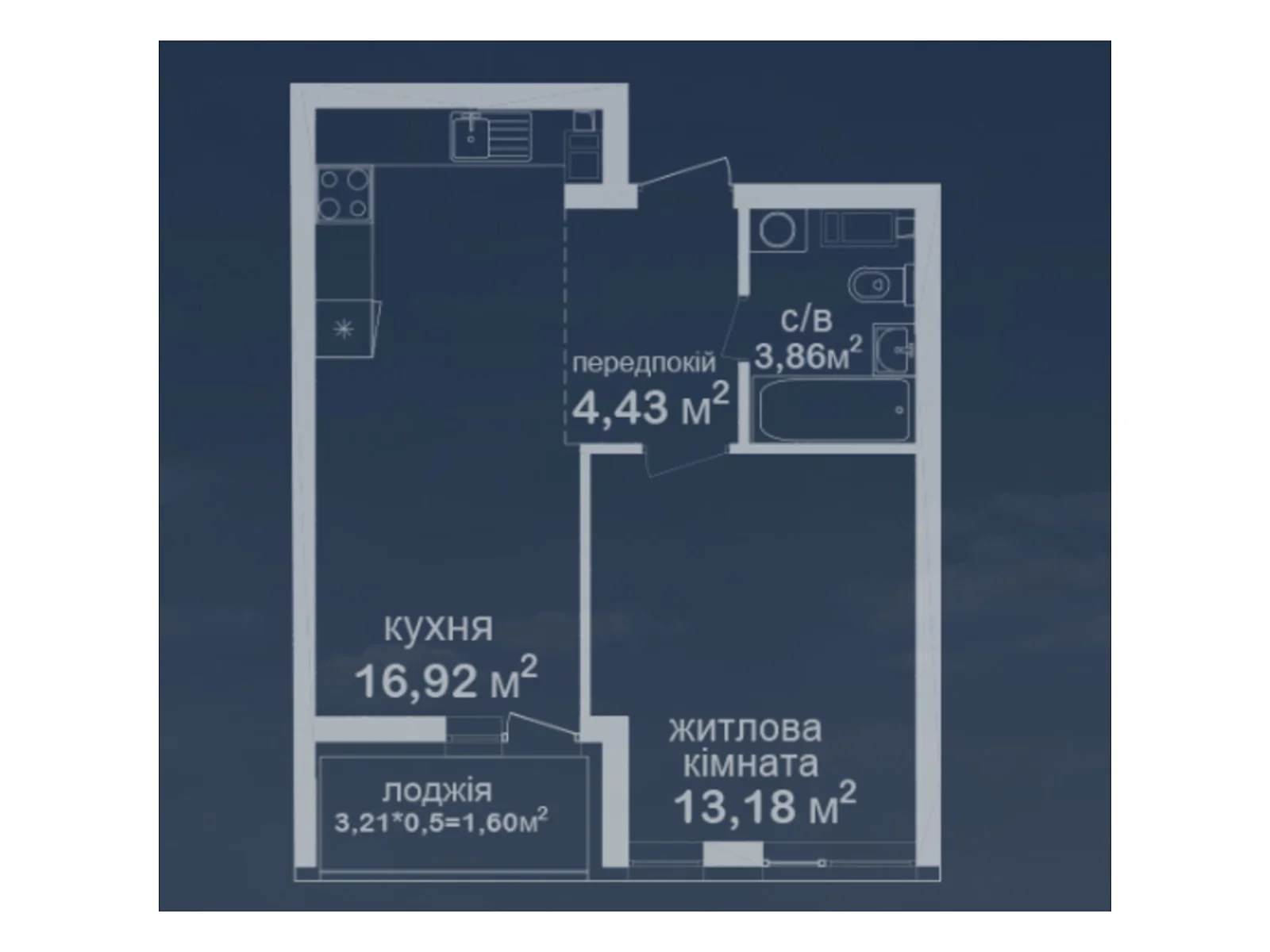 Продається 1-кімнатна квартира 39.99 кв. м у Києві, вул. Академіка Заболотного, 152 - фото 1