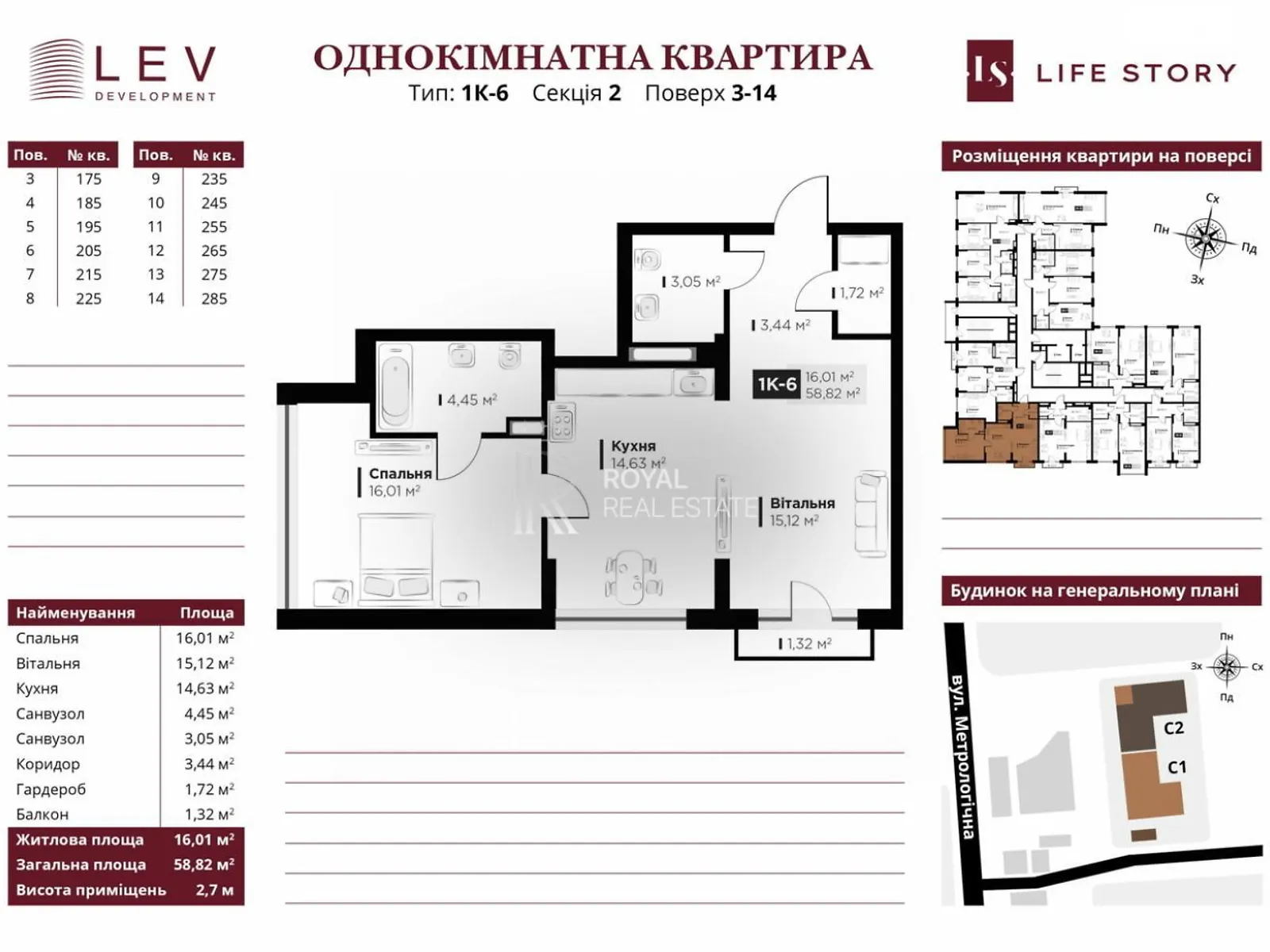 Продается 2-комнатная квартира 53.71 кв. м в Киеве, ул. Метрологическая, 13А - фото 1