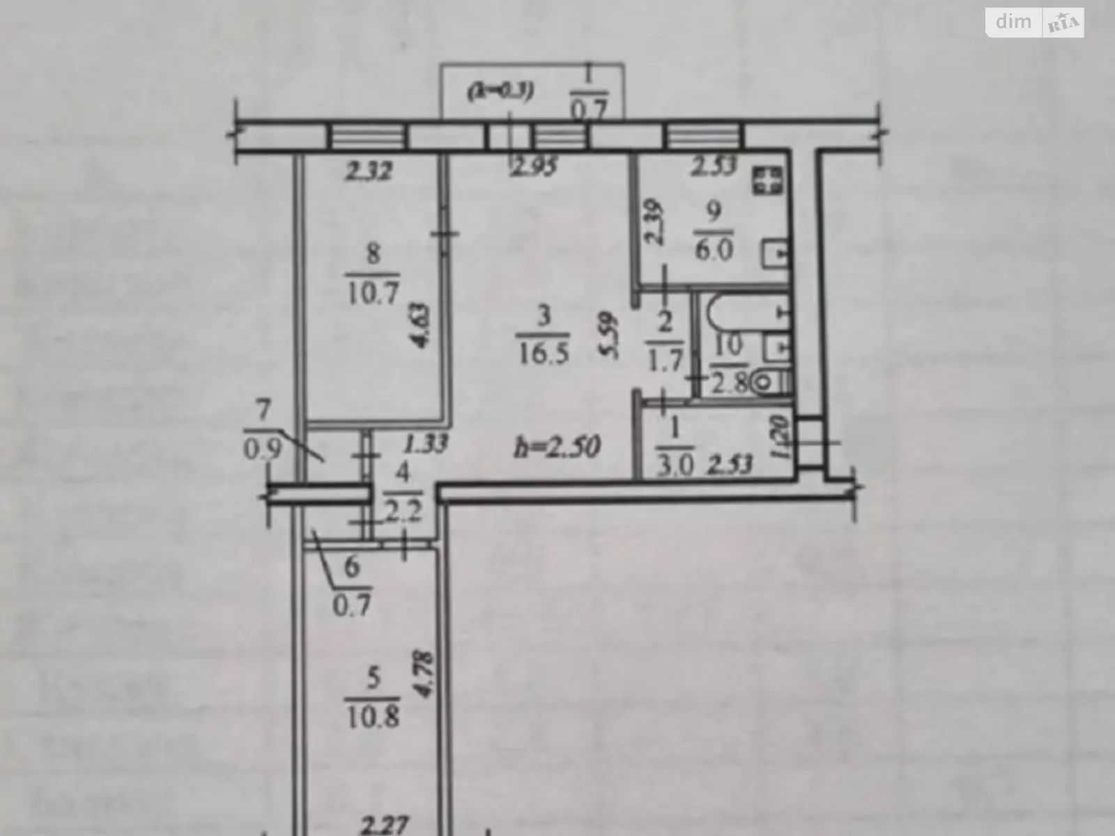 Продается 3-комнатная квартира 58 кв. м в Днепре, цена: 30500 $ - фото 1