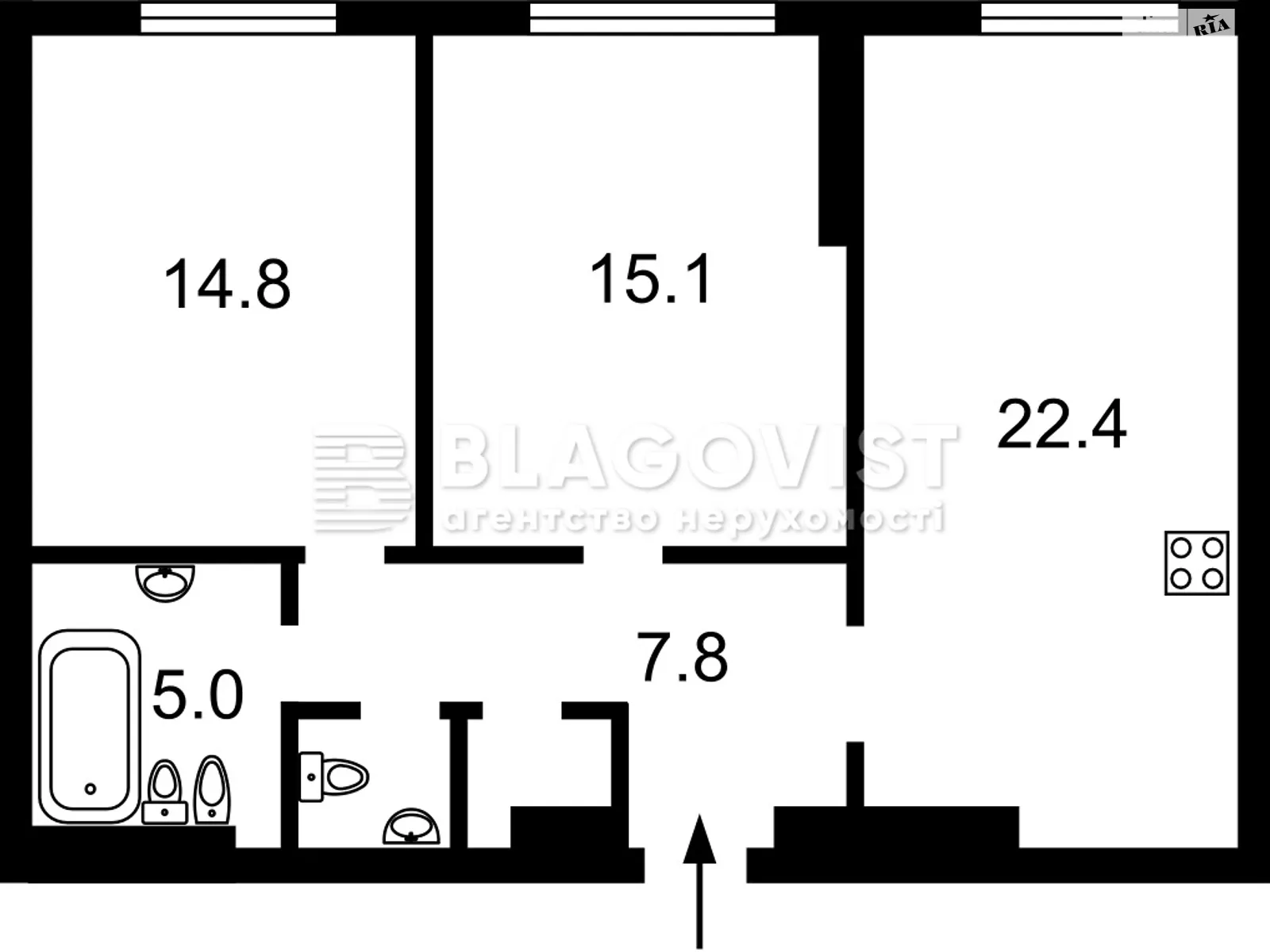 Продається 2-кімнатна квартира 67.9 кв. м у Києві, цена: 165000 $ - фото 1