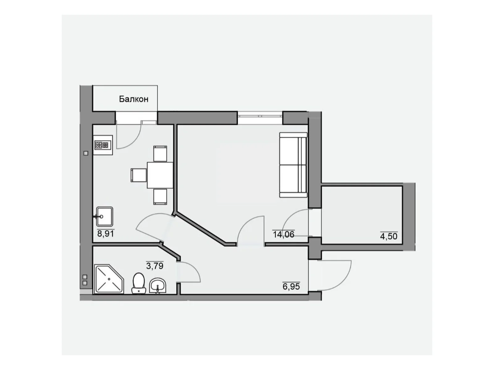 Продается 1-комнатная квартира 39.43 кв. м в Березиной, ул. Каштановая - фото 1
