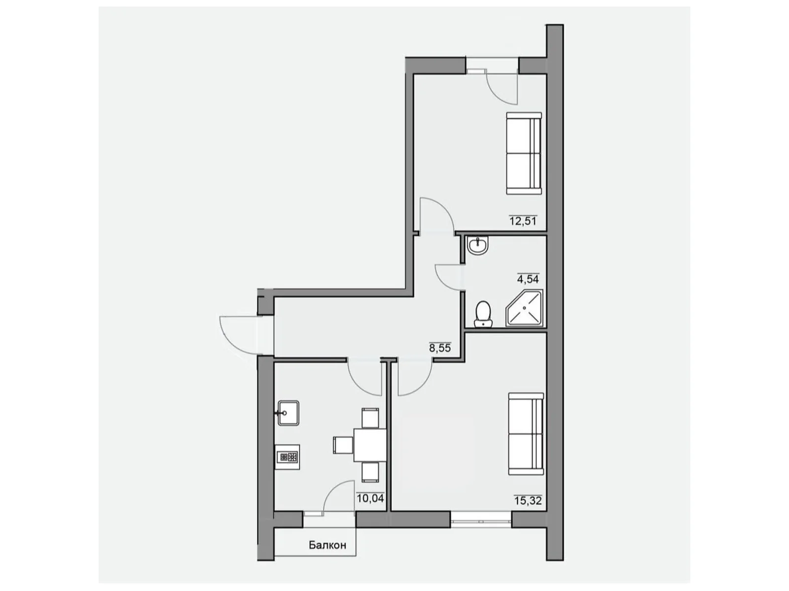 Продается 2-комнатная квартира 52.63 кв. м в Березиной, ул. Каштановая - фото 1