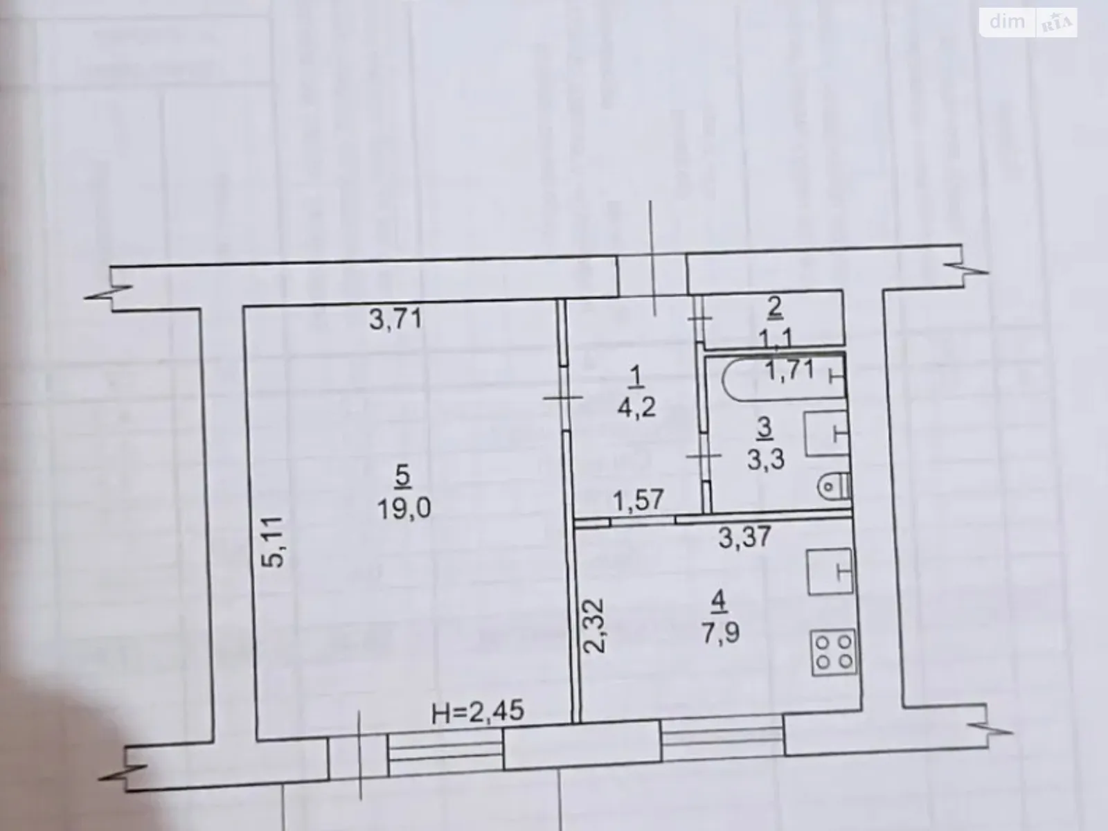 Продається 1-кімнатна квартира 36.4 кв. м у Здолбунові, вул. Шкільна - фото 1