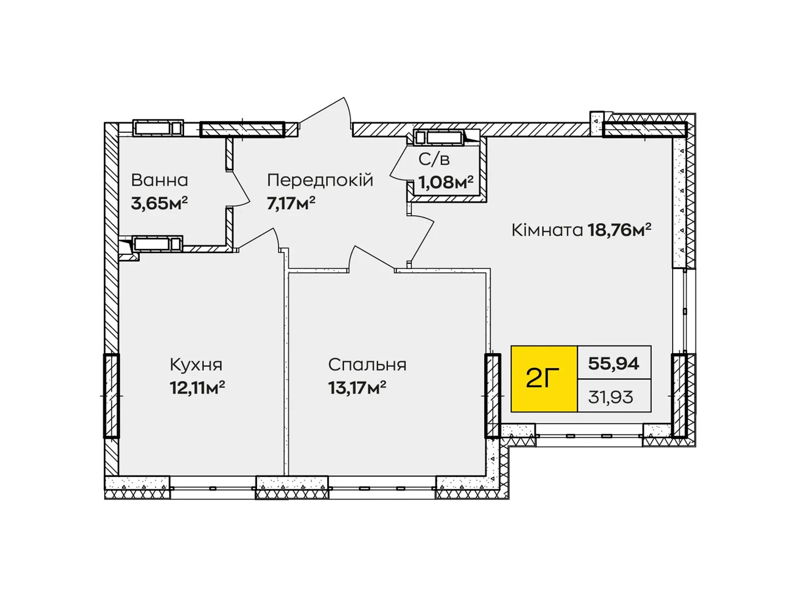 Продается 2-комнатная квартира 56 кв. м в Киеве, ул. Ивана Кочерги, 17А - фото 1