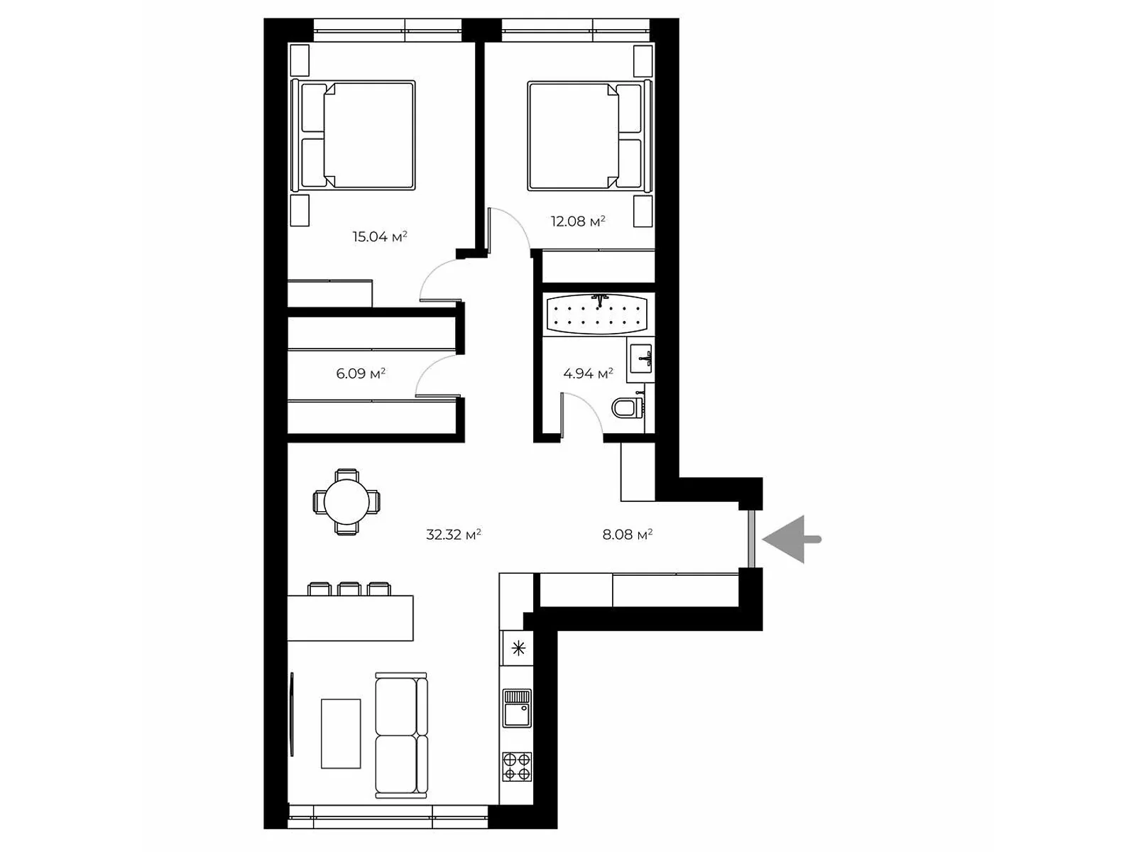 Продается 2-комнатная квартира 79 кв. м в Ужгороде, ул. Живописная, 8 - фото 1