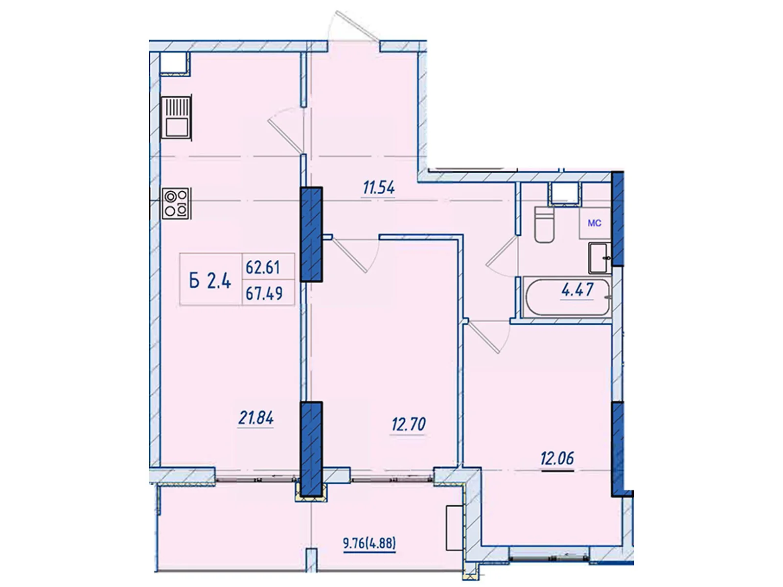 Продається 2-кімнатна квартира 67.23 кв. м у Одесі, цена: 74625 $ - фото 1