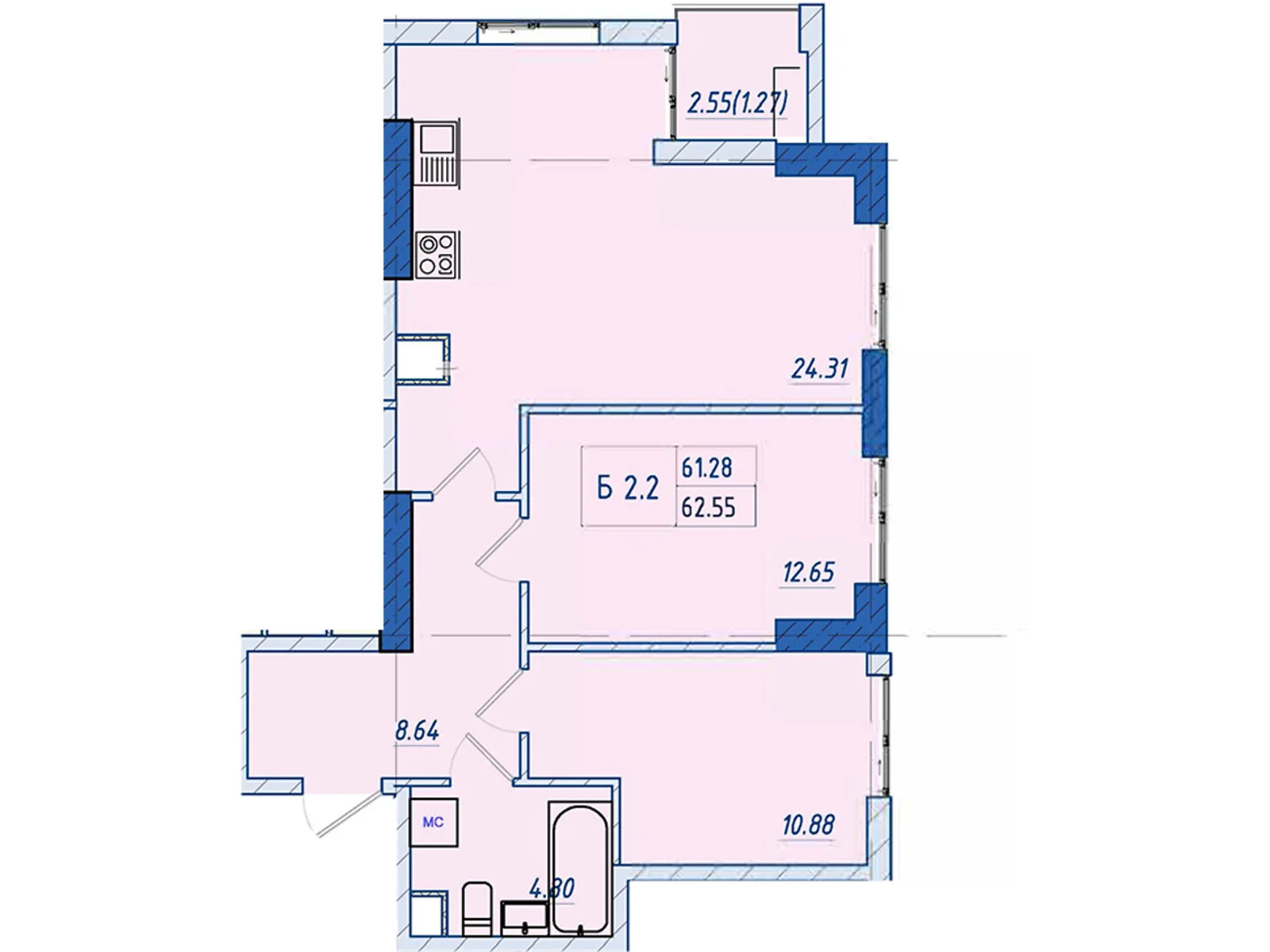 Продається 2-кімнатна квартира 68.21 кв. м у Одесі, цена: 81852 $ - фото 1