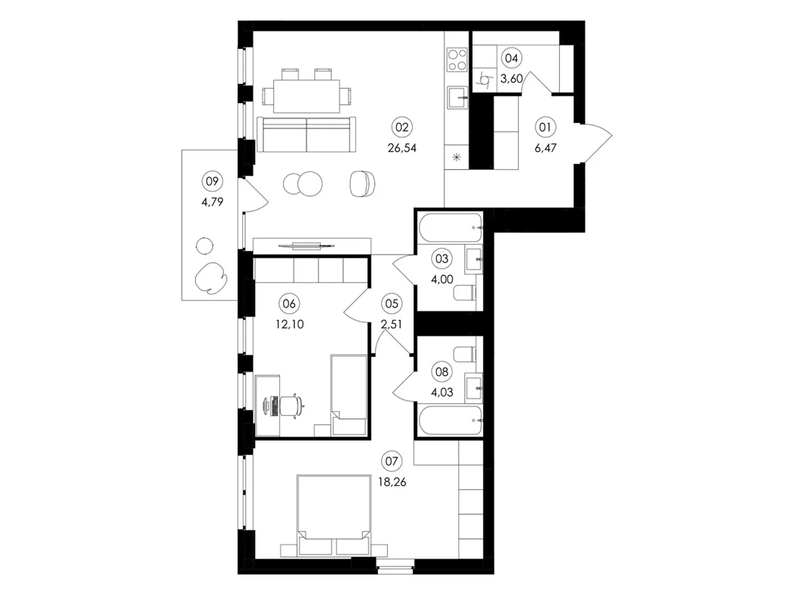 Продається 2-кімнатна квартира 78.12 кв. м у Сокільниках, вул. Героїв Майдану - фото 1