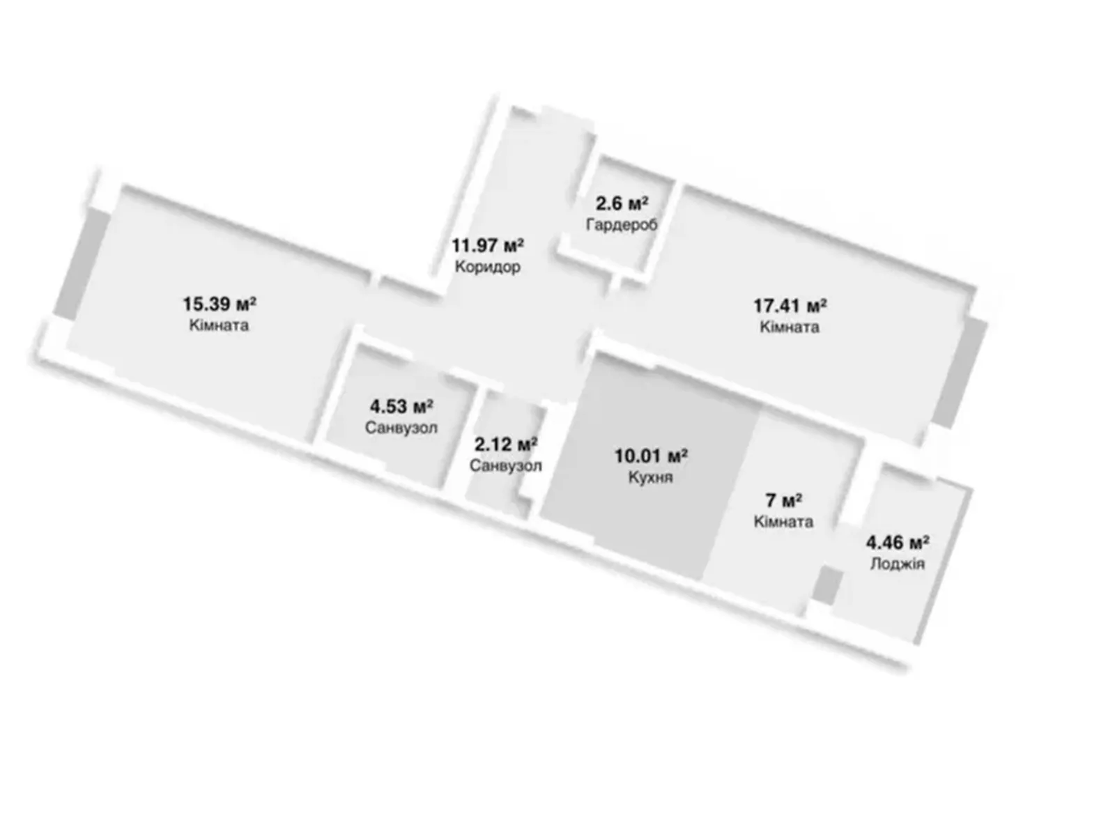 Продается 2-комнатная квартира 73.26 кв. м в Киеве, ул. Владимира Сосюры, 6 - фото 1