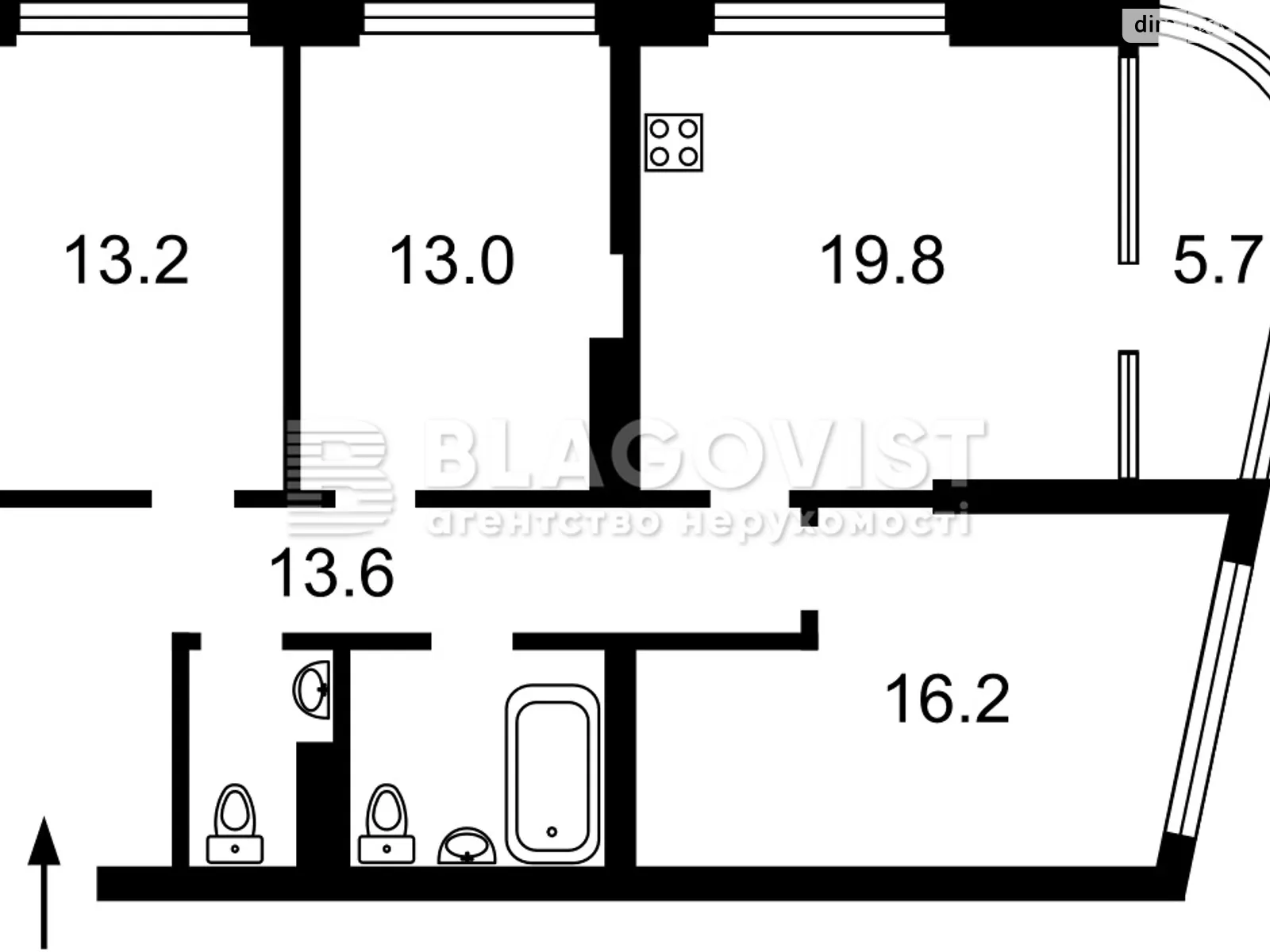 Продается 3-комнатная квартира 90 кв. м в Киеве, ул. Причальная, 12 - фото 1