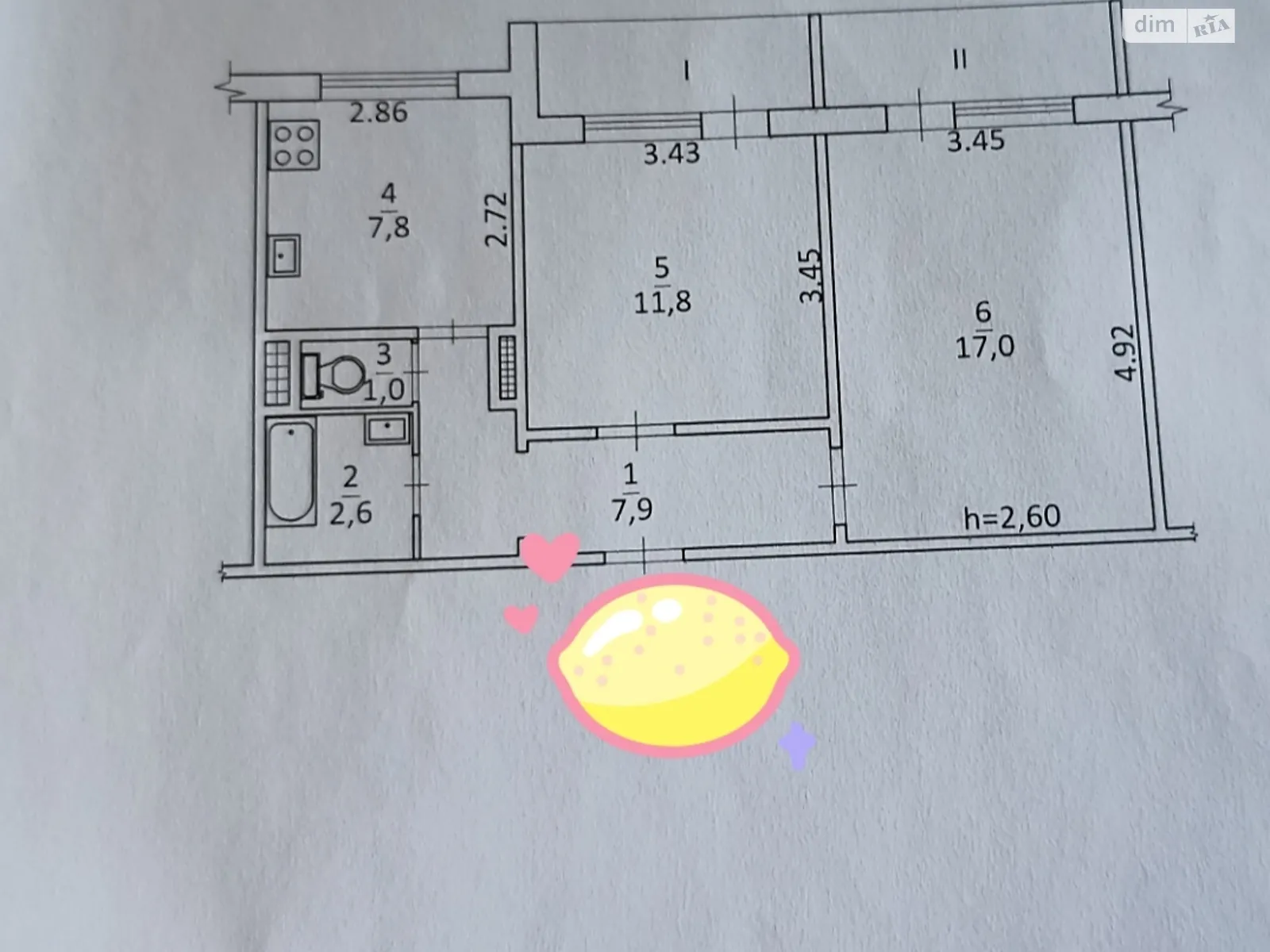 Продается 2-комнатная квартира 59.9 кв. м в, цена: 27000 $ - фото 1