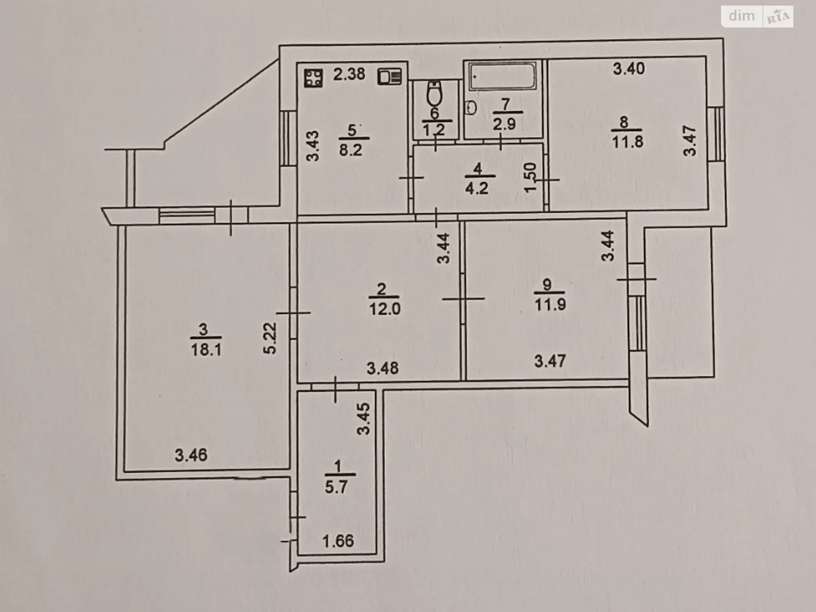 Продается 3-комнатная квартира 80.6 кв. м в Киеве, ул. Анны Ахматовой, 6 - фото 1