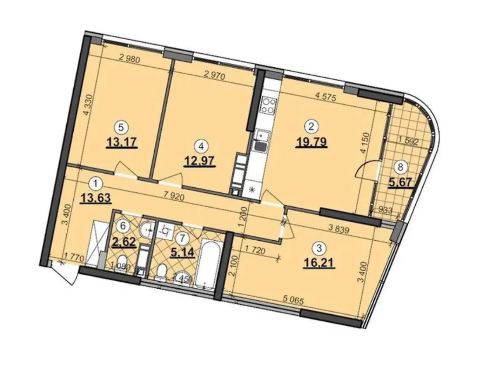 Продается 3-комнатная квартира 90 кв. м в Киеве, наб. Днепровская, 15Є - фото 1