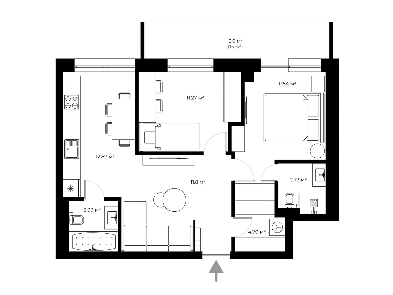 Продается 2-комнатная квартира 57.2 кв. м в Ужгороде, ул. Легоцкого, 80 - фото 1