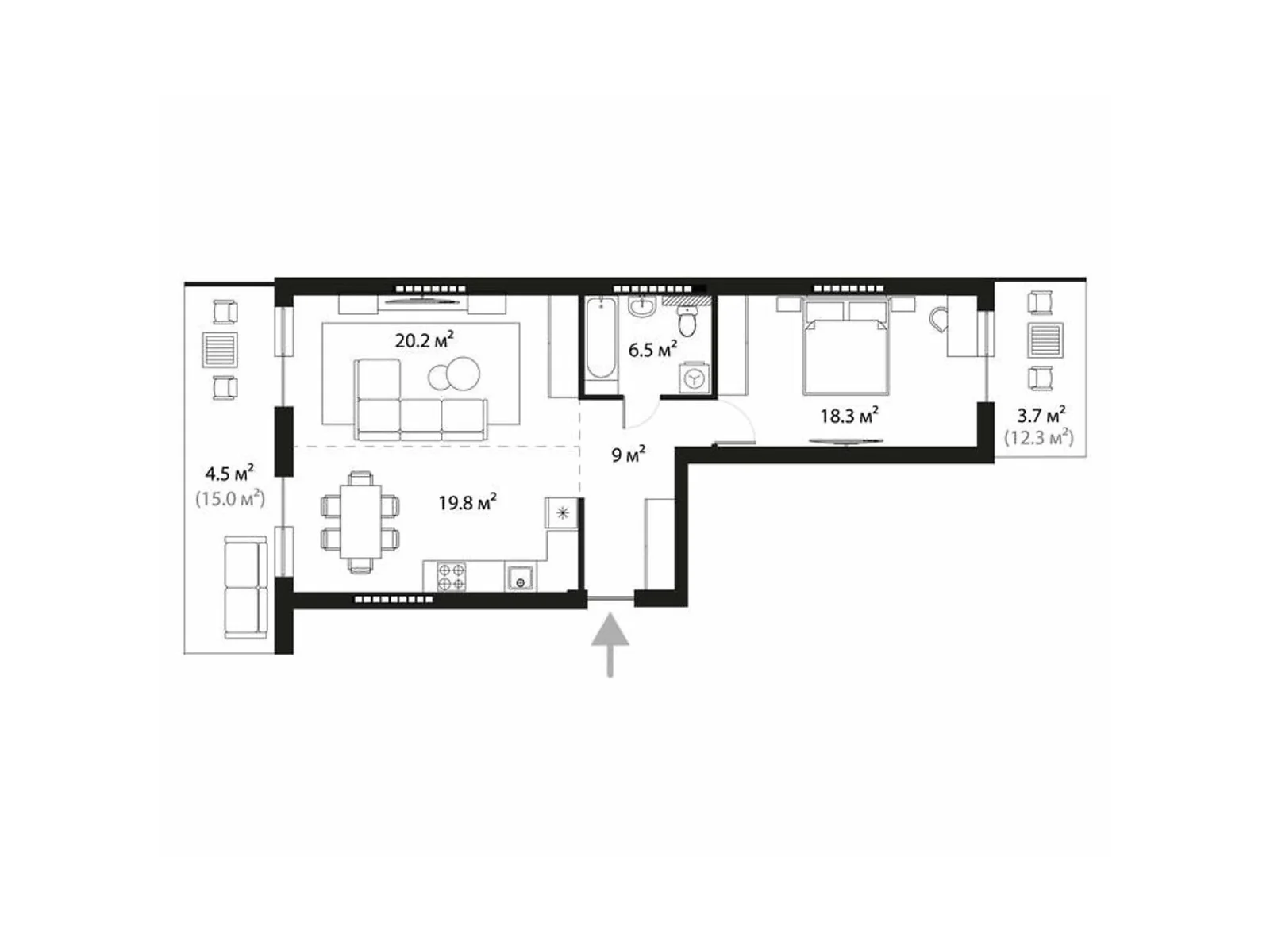 Продається 2-кімнатна квартира 82 кв. м у Ужгороді, вул. Легоцького, 80 - фото 1