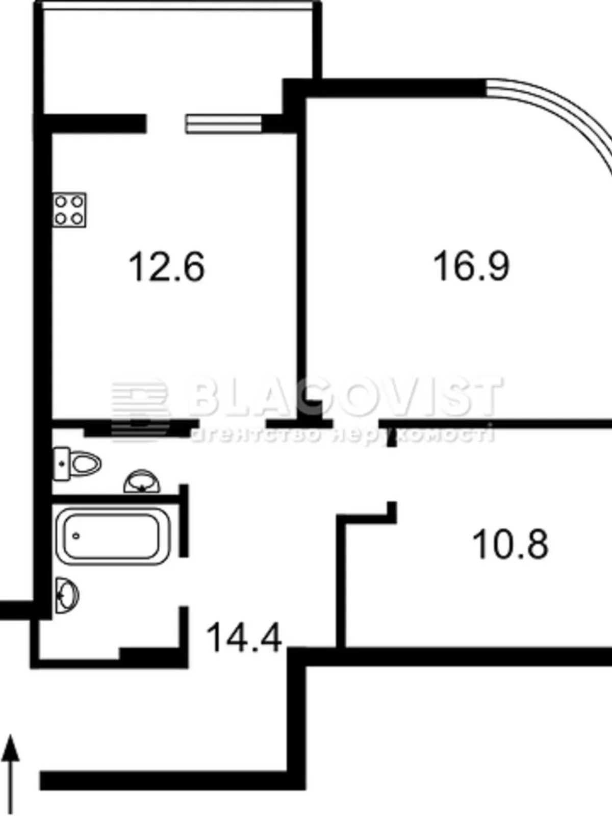 Продається 2-кімнатна квартира 62 кв. м у Києві, вул. Кадетський Гай, 12 - фото 1