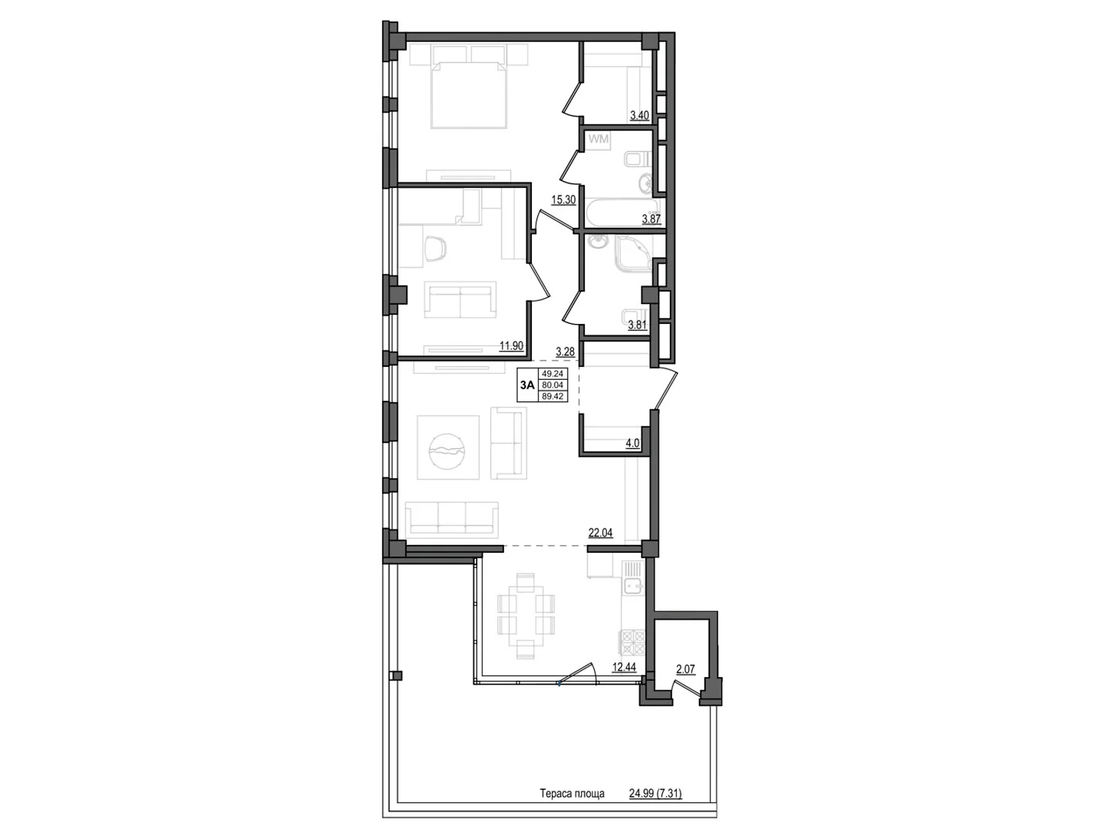 Продается 3-комнатная квартира 88.1 кв. м в Кропивницком, цена: 112800 $ - фото 1
