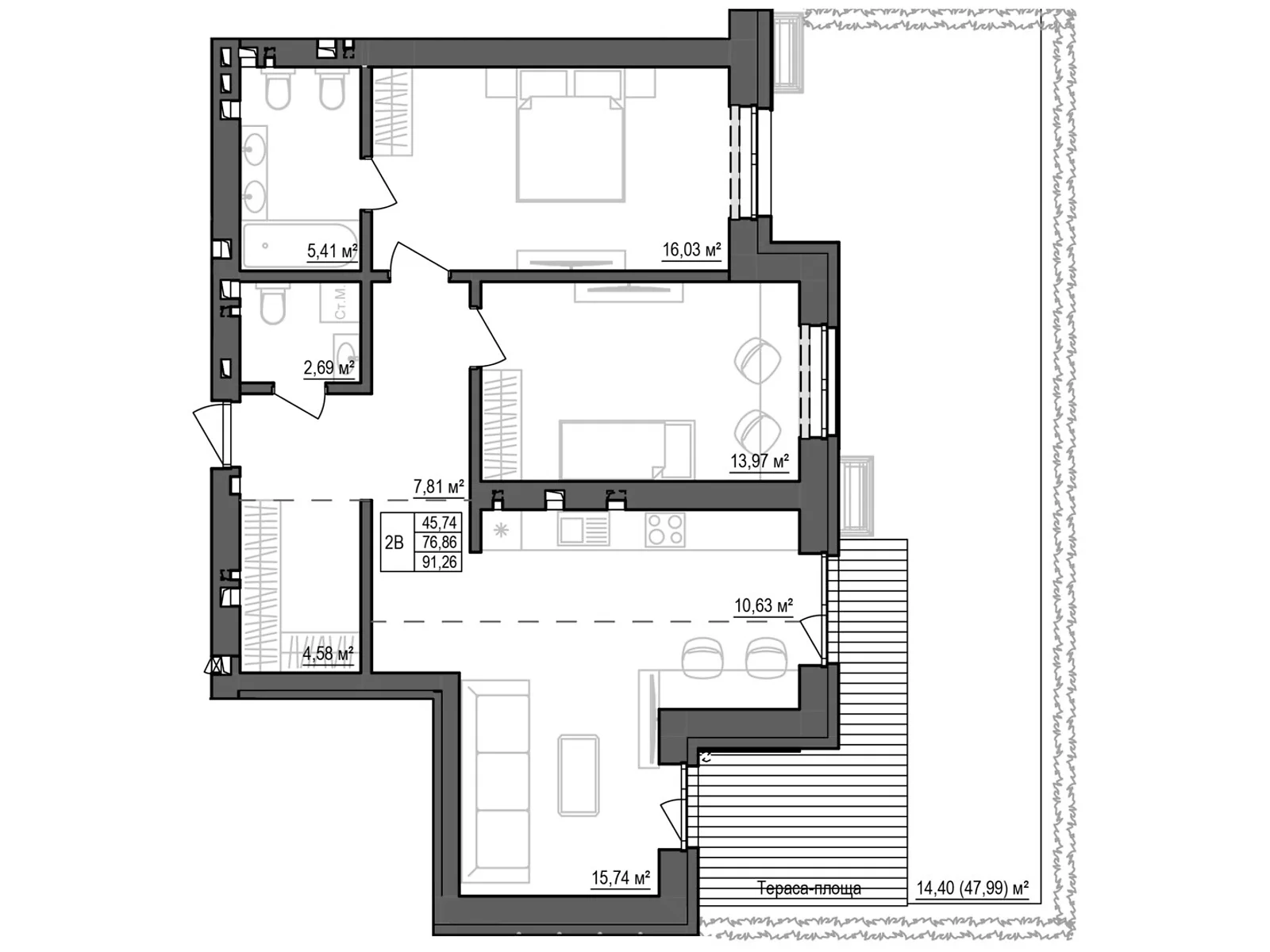 Продается 2-комнатная квартира 91.26 кв. м в Кропивницком, ул. Яновского - фото 1