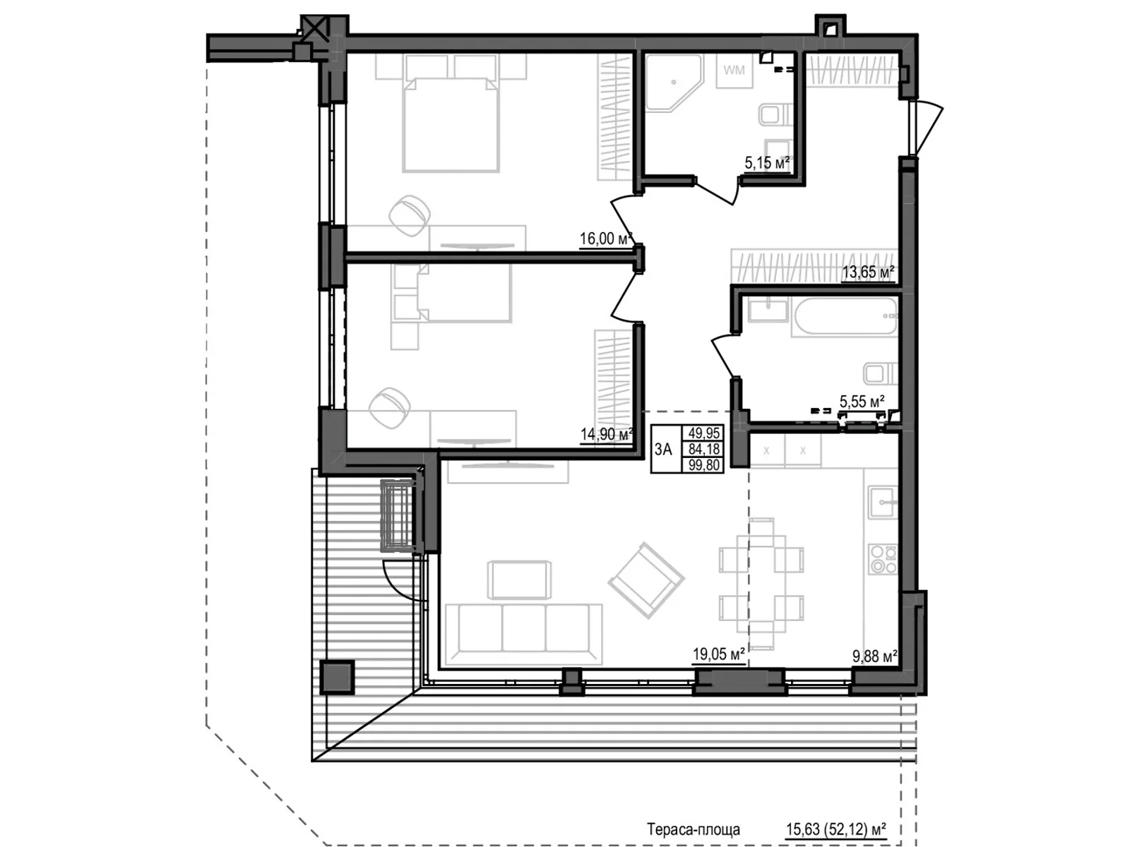 Продается 3-комнатная квартира 102 кв. м в Кропивницком, ул. Яновского, 65В - фото 1