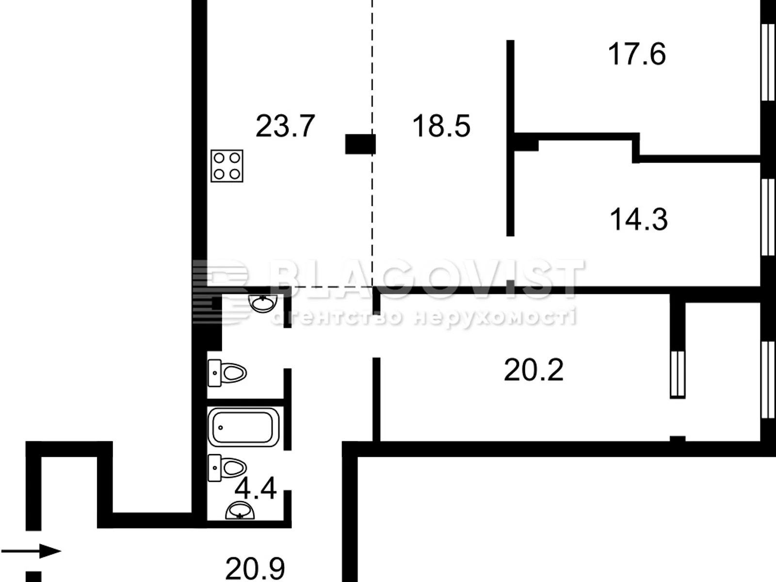 Продається 4-кімнатна квартира 125 кв. м у Києві, вул. Володимирська, 86А - фото 1