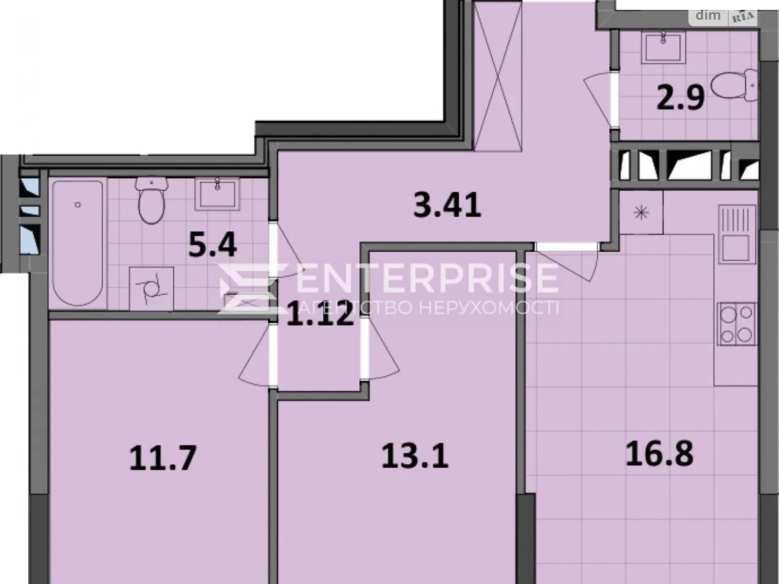 Продається 2-кімнатна квартира 61.7 кв. м у Києві, вул. Віктора Некрасова(Північно-Сирецька), 6 - фото 1