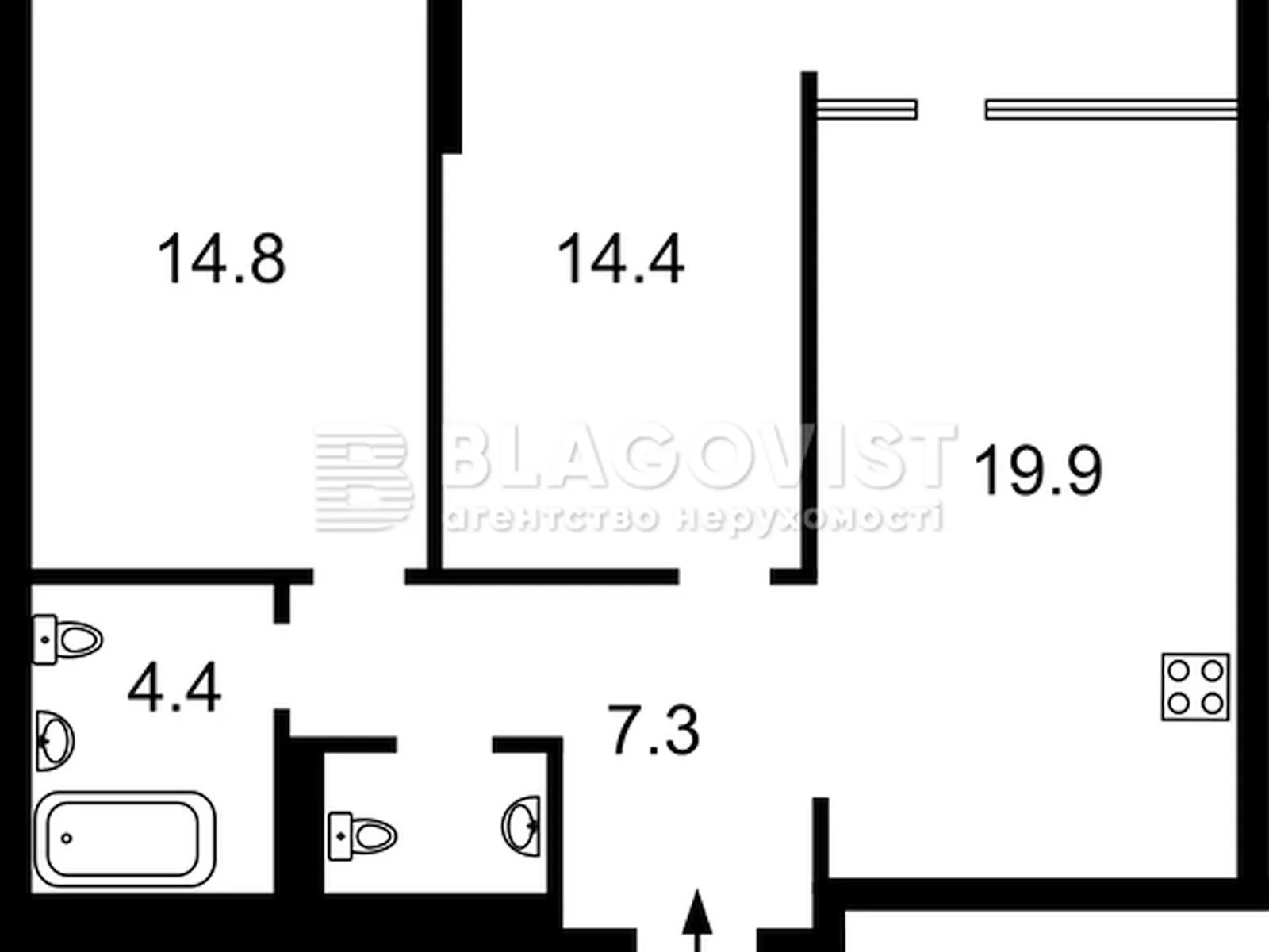 Продается 2-комнатная квартира 68.7 кв. м в Киеве, ул. Виктора Некрасова(Северо-Сырецкая), 10А - фото 1