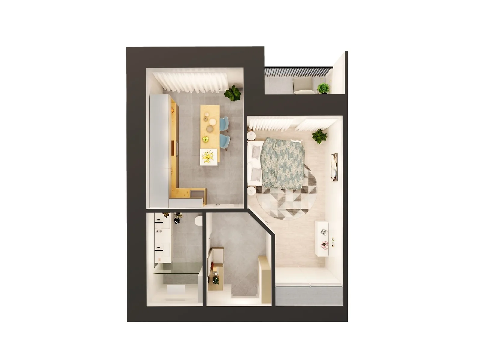 Продається 1-кімнатна квартира 43.92 кв. м у Липинах, цена: 49790 $ - фото 1