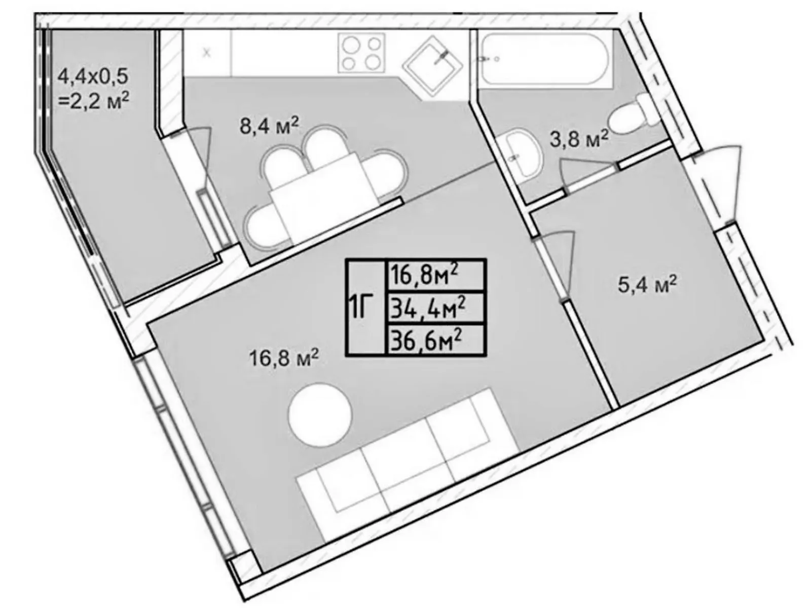 Продається 1-кімнатна квартира 36.6 кв. м у Одесі, Фонтанська дор. - фото 1