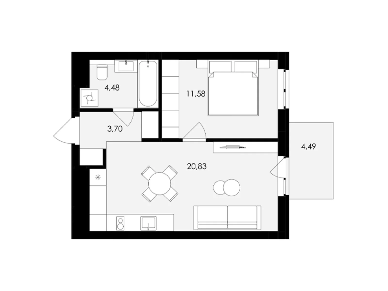 Продается 1-комнатная квартира 41.5 кв. м в Сокольниках, ул. Героев Майдана - фото 1