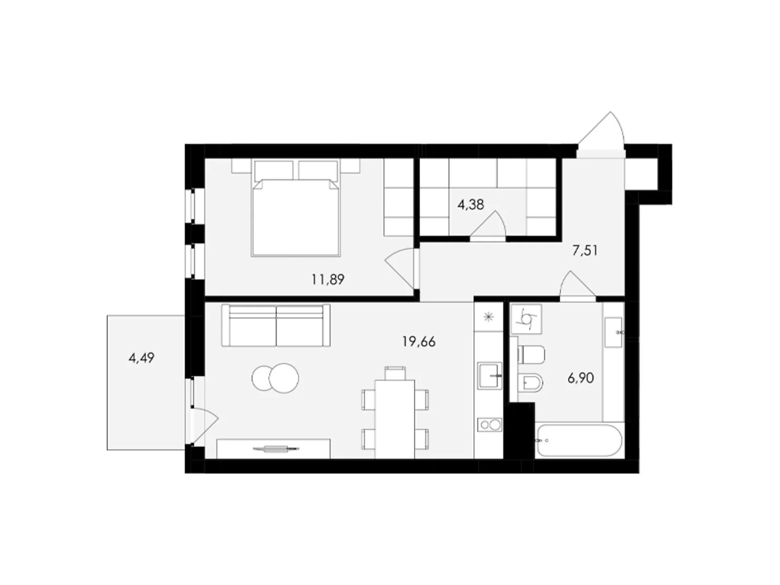 Продается 1-комнатная квартира 51.73 кв. м в Сокольниках, ул. Героев Майдана - фото 1
