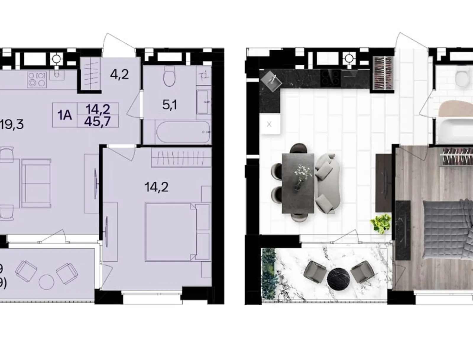Продается 1-комнатная квартира 45.7 кв. м в Виннице, ул. Левка Лукьяненко(Ватутина), 16Б - фото 1