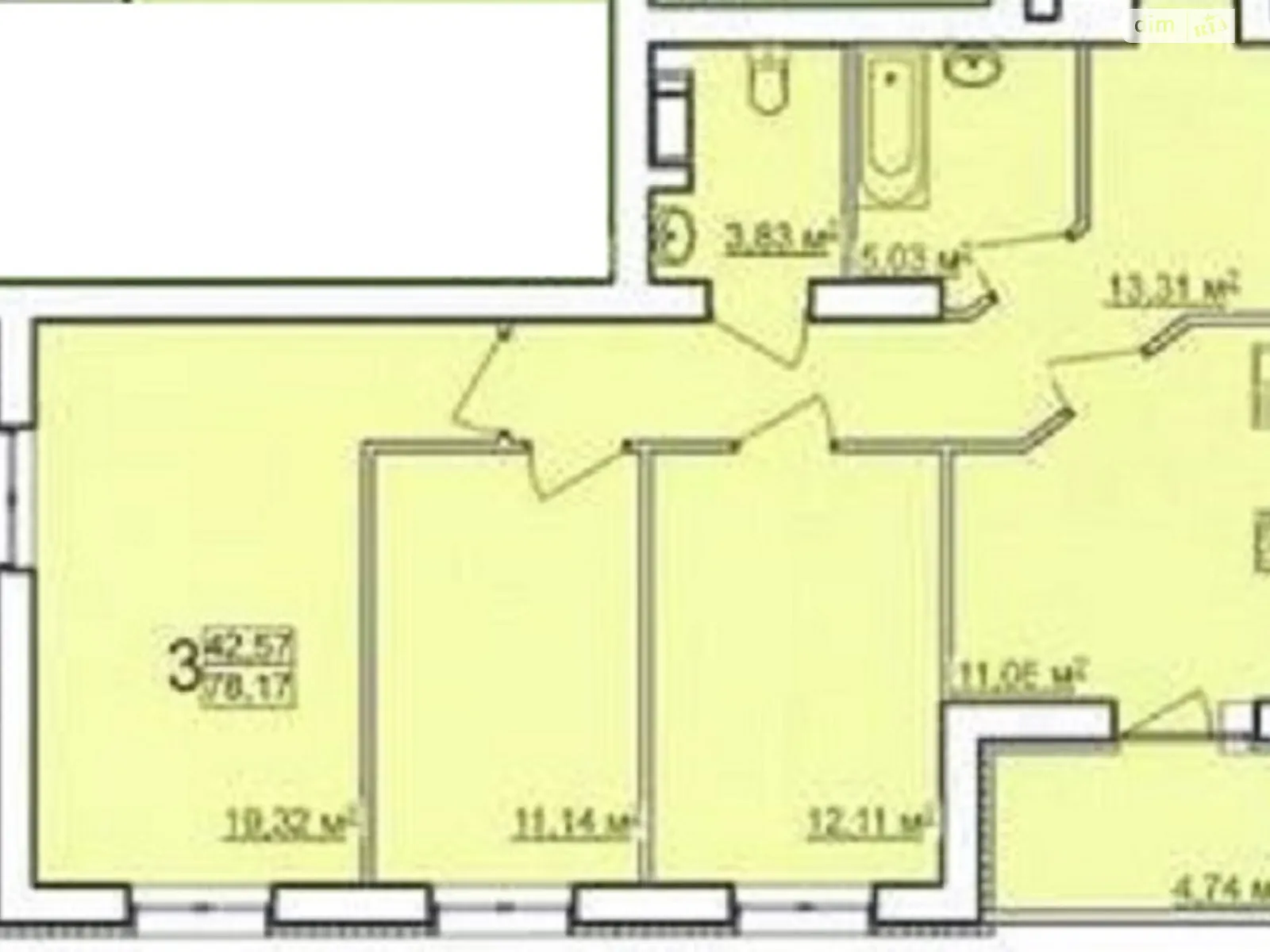 Продается 3-комнатная квартира 79 кв. м в Харькове, просп. Победы, 86 - фото 1