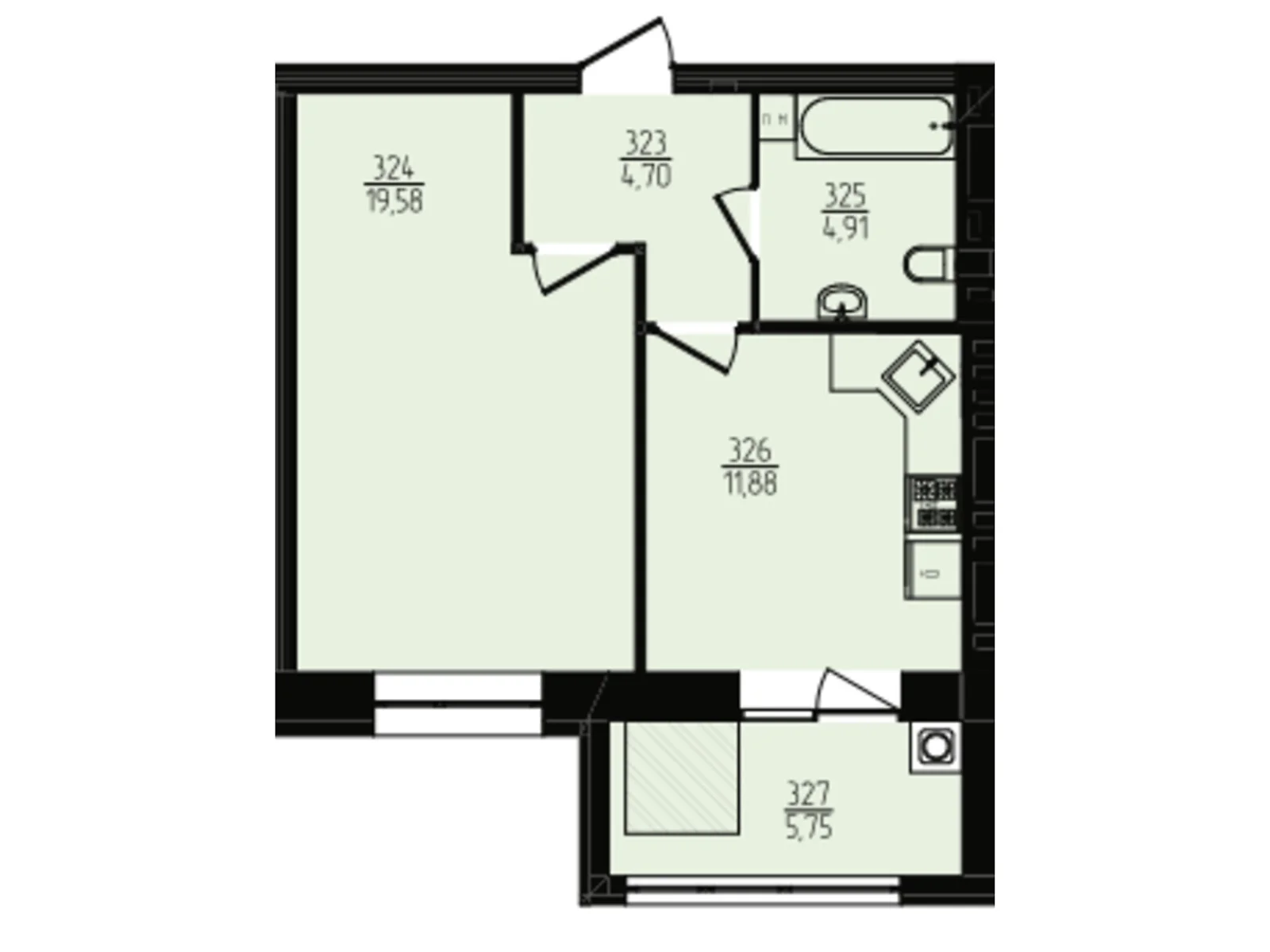 Продается 1-комнатная квартира 46.82 кв. м в Хмельницком, цена: 36150 $ - фото 1