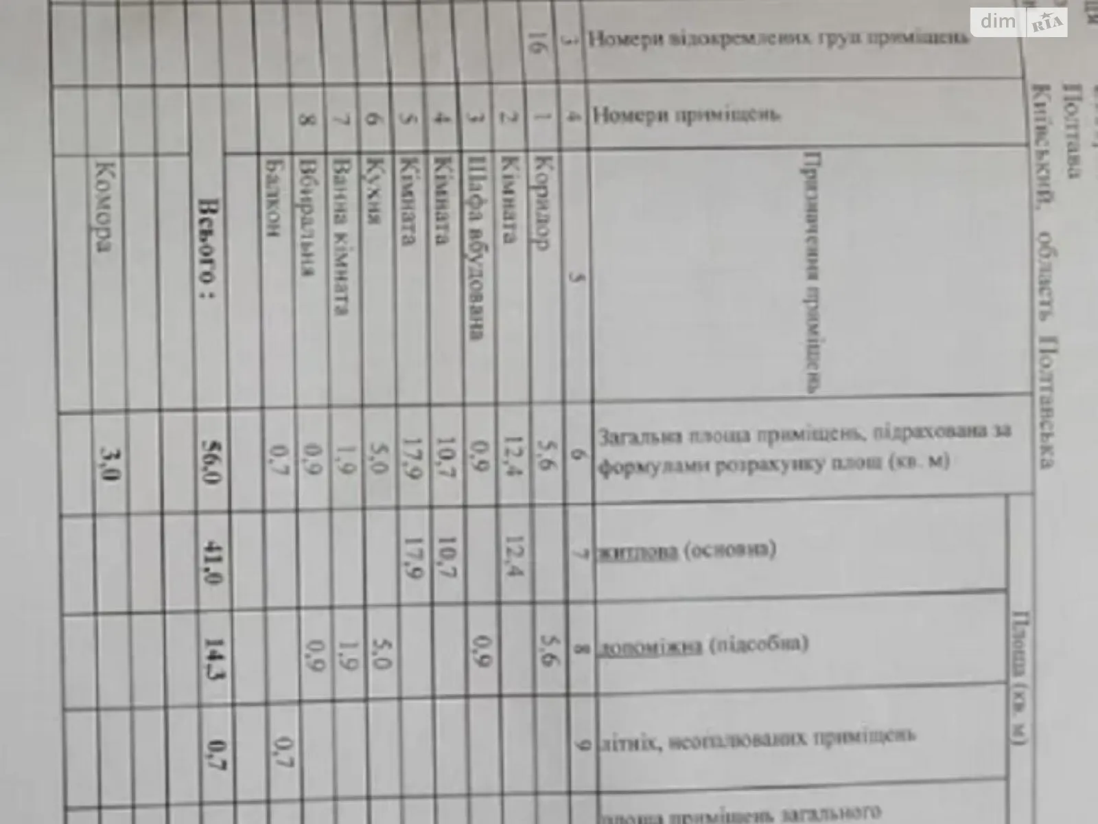 Продается 3-комнатная квартира 56 кв. м в Полтаве, вул. Соборности - фото 1