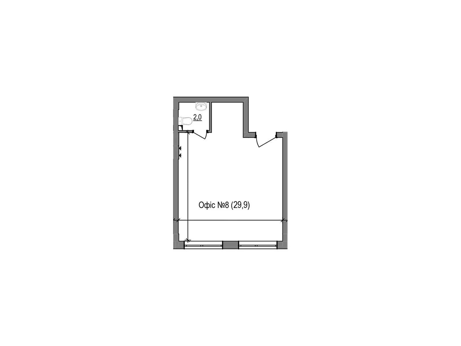 Продается офис 29.9 кв. м в бизнес-центре, цена: 31993 $ - фото 1